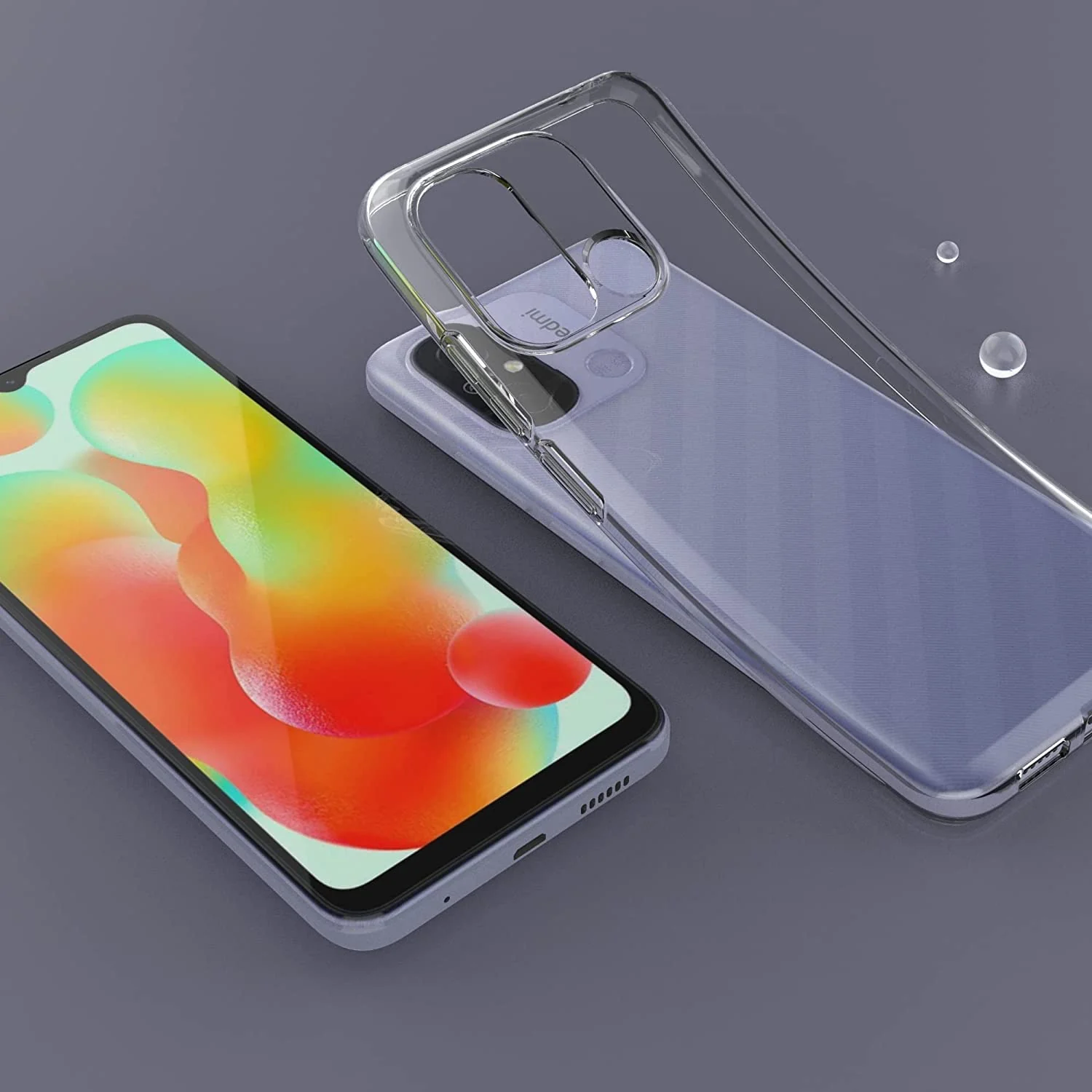 DL3 Mobilak Case Compatible with Xiaomi Redmi 12C Case Crystal Soft TPU Gel Case Flexible Silicone Anti-Scratch Camera Protection TPU Cover - Clear