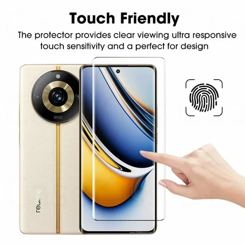 DL3 Mobilak Full Glass Screen Protector for realme 11 Pro/Pro Plus 5G - UV Tempered Glass Full Glue Cover With Fingerprint Unlock - Clear