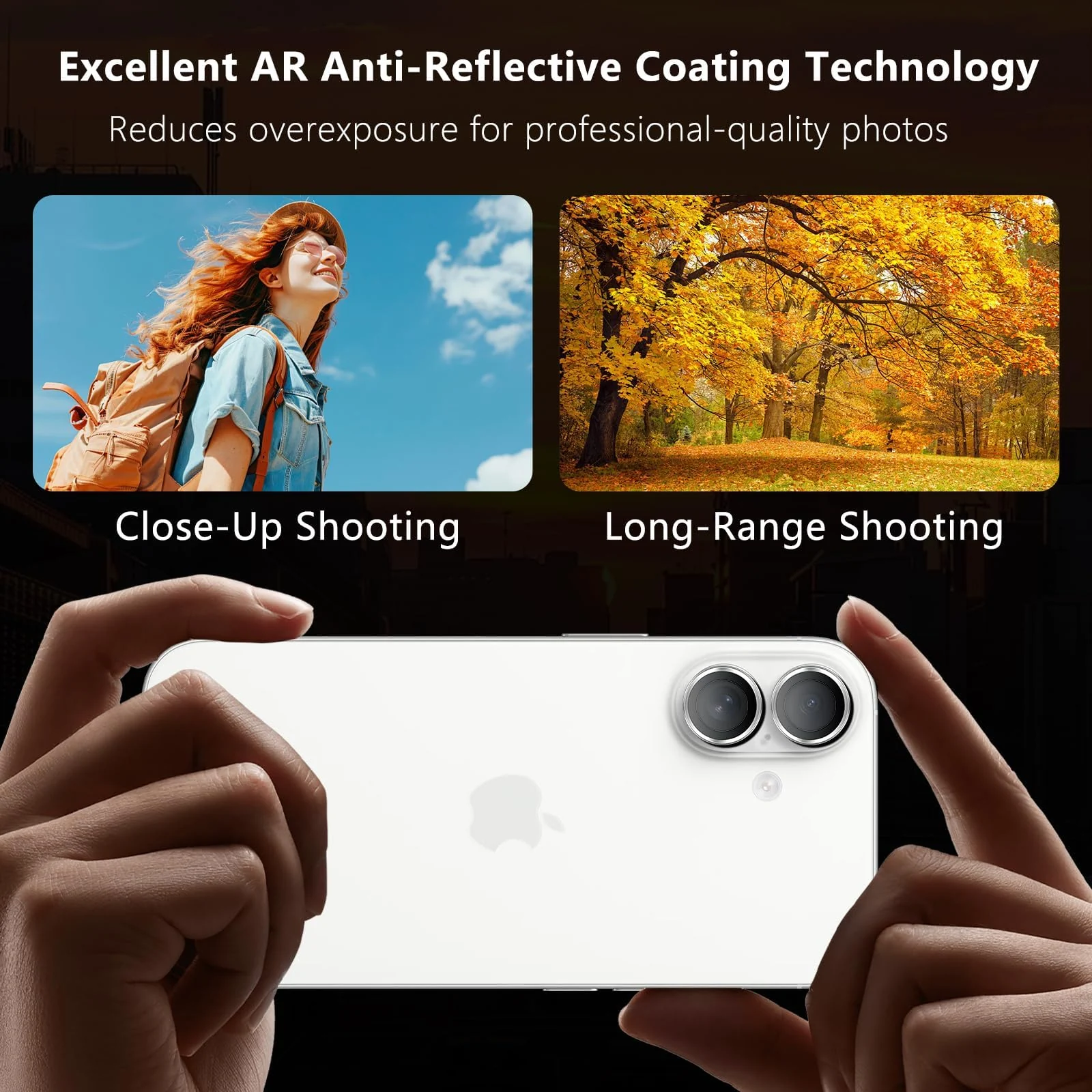 DL3 Mobilak Camera Lens Protector for iPhone 17 Accessories, 9H Tempered Glass Metal Individual Ring Camera Cover Screen Protector, Case Friendly, Anti Scratch - White
