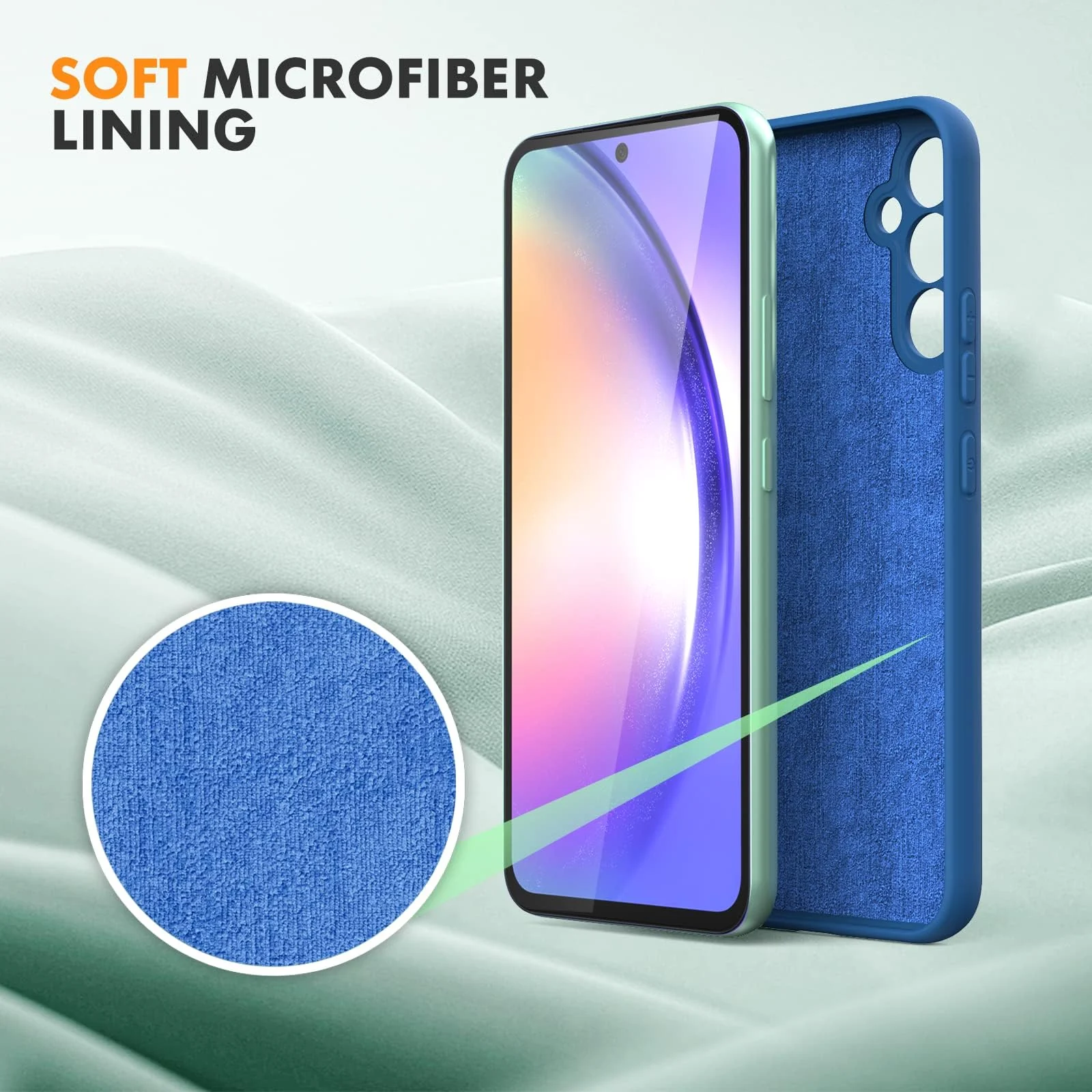 DL3 Mobilak Silicone Protective Case for Samsung Galaxy A24 4G, Shock-absorbing protection, Scratch-resistant surface, Soft microfiber lining - Royal Blue
