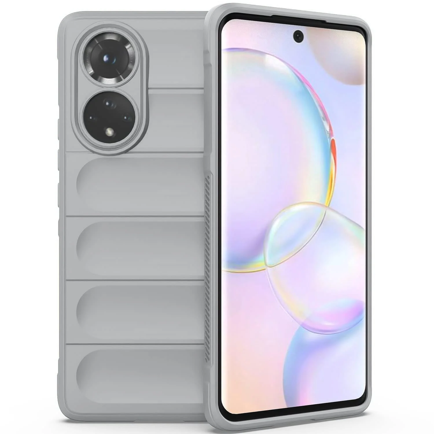 DL3 Mobilak Flexible Silicone and TPU Protective Case with Camera Protection for Honor 50 / Huawei Nova 9 - Gray