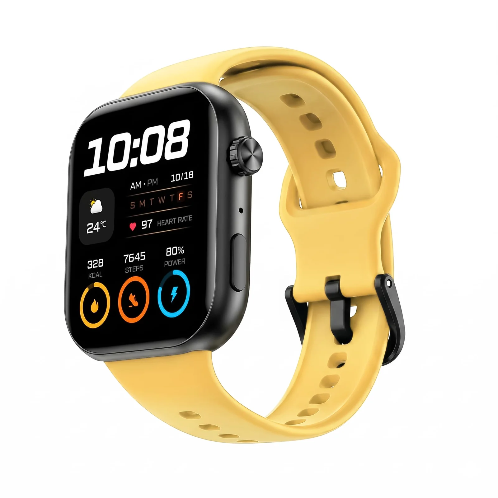 DL3 Mobilak Silicone Bracelet for HONOR Choice Watch 2i Strap, Soft Silicone Sport Replacement Strap for Women/Men, Adjustable Waterproof Sports Band for HONOR Choice Watch 2i - Yellow