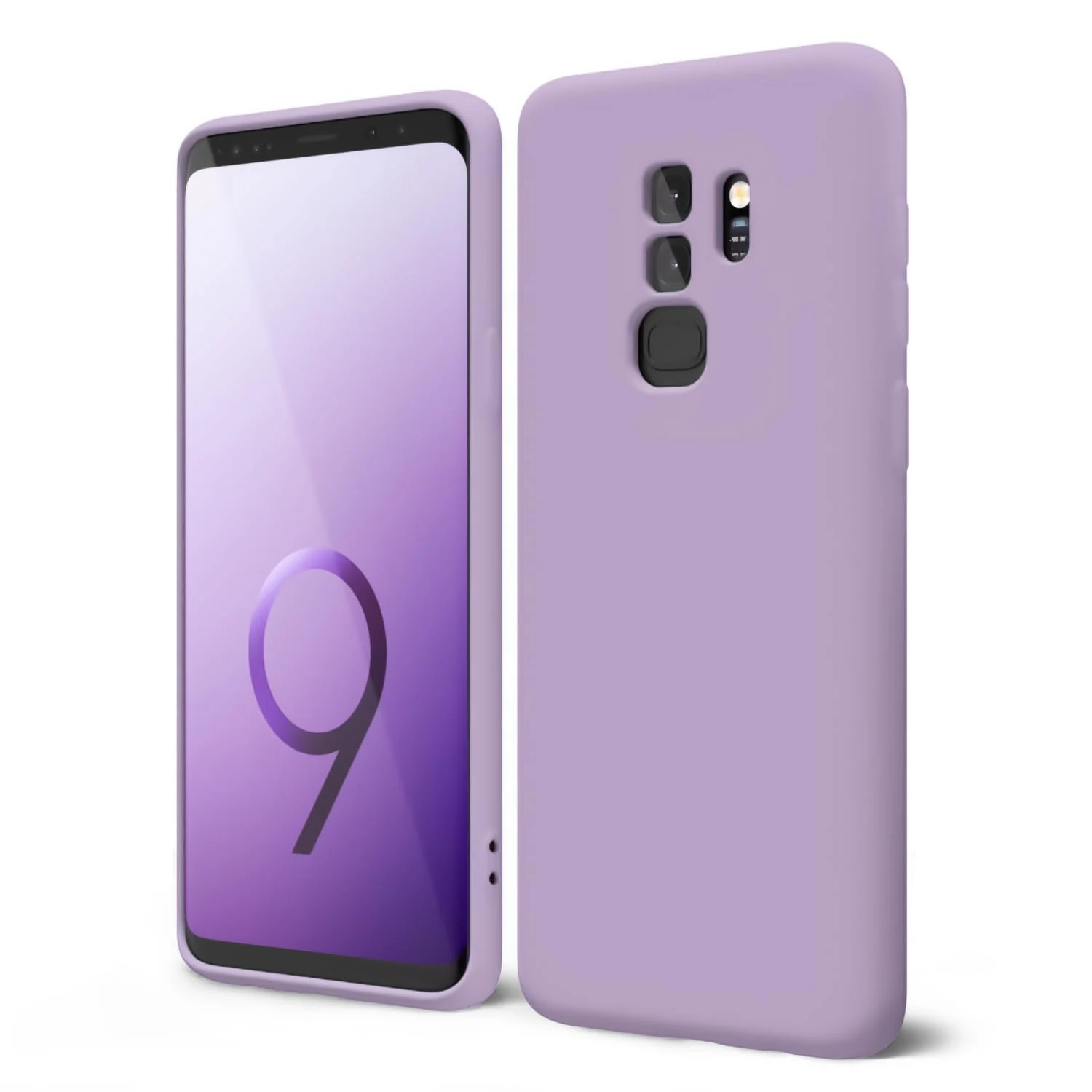 DL3 Mobilak Liquid Silicone Protective Case with Soft Microfiber Lining with Full Camera Protection for Samsung Galaxy S9 Plus - Lavender