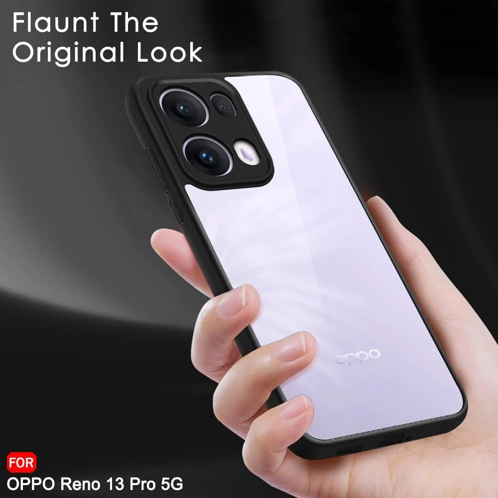 DL3 Mobilak Clear Protective Case for OPPO Reno 13 Pro 5G / OPPO Reno13 Pro 5G - Black