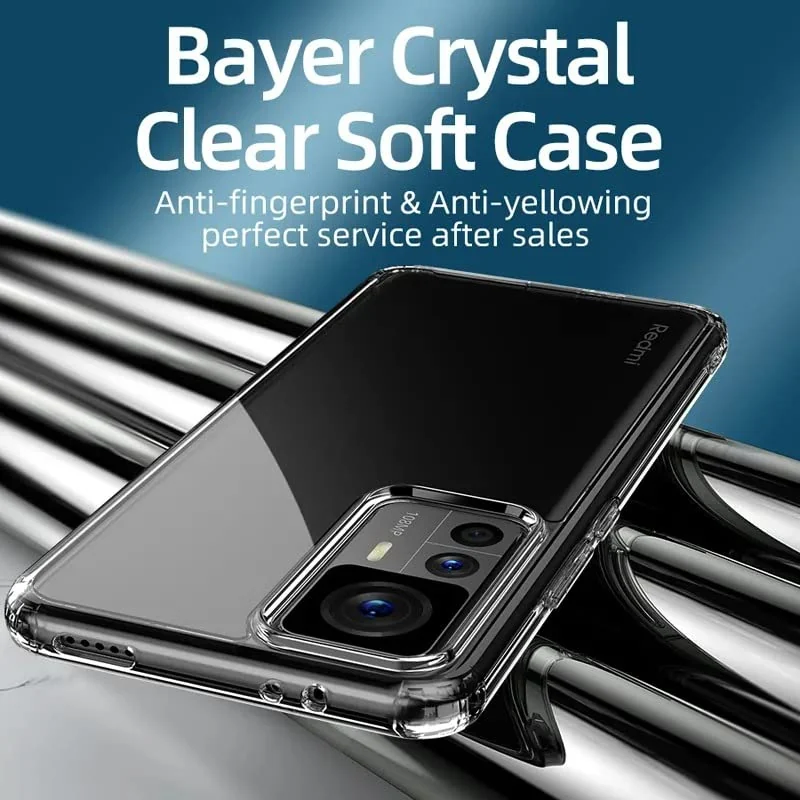 DL3 Mobilak Clear TPU Protective Case for Xiaomi 12 T / 12T Pro with Camera Protection and Shockproof Design - Clear