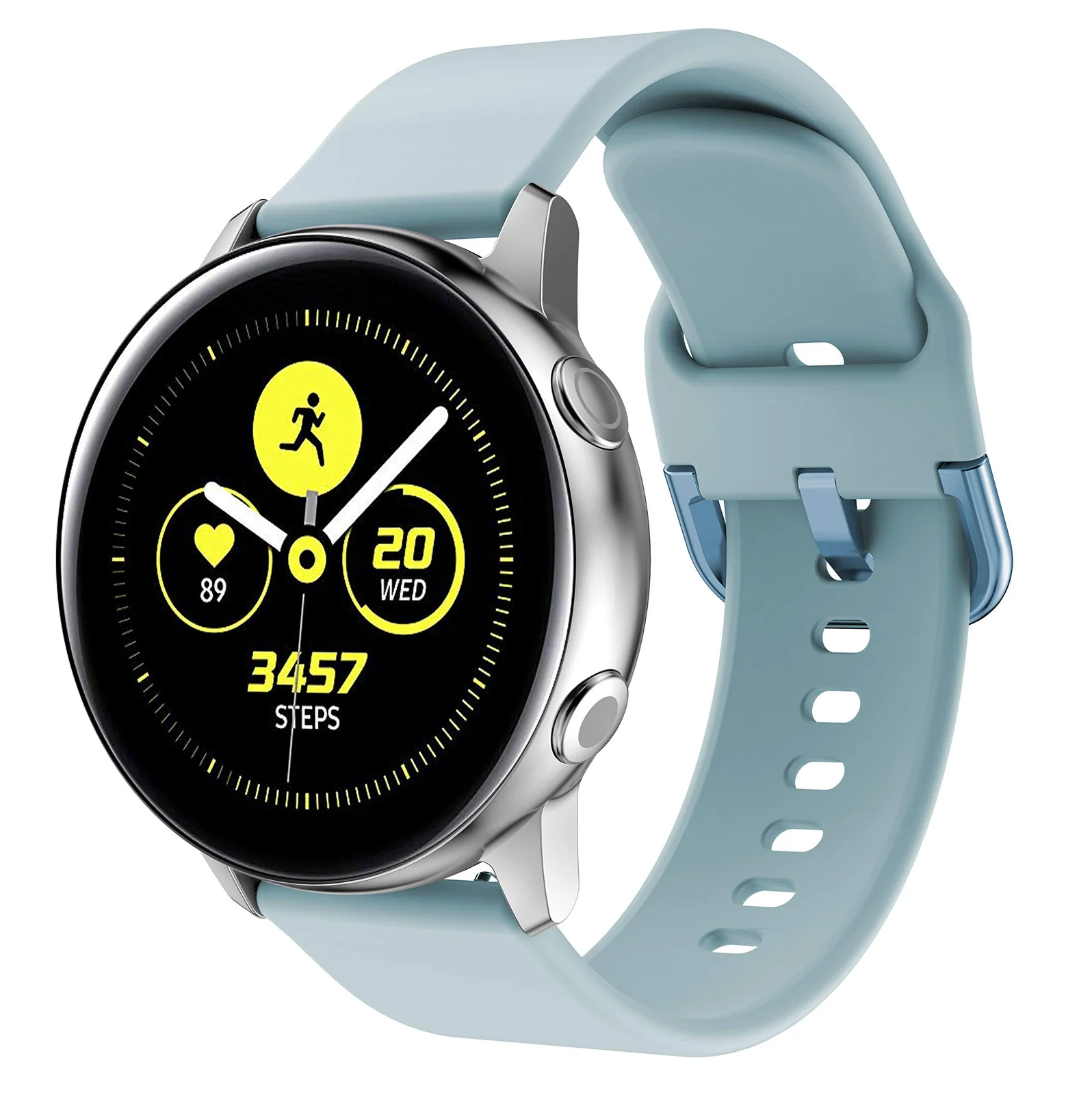 DL3 Mobilak Silicone Buckle Band 22MM Strap For Samsung Galaxy Watch3 45mm/Galaxy 46mm/Gear S3/For Huawei Watch 3/4/GT3 46MM/GT4 46MM/GT2E/GT2 Pro/GT GT2 46MM/Magic Watch2 46mm/Amazfit GTR 2/2e/3/4 - Light blue