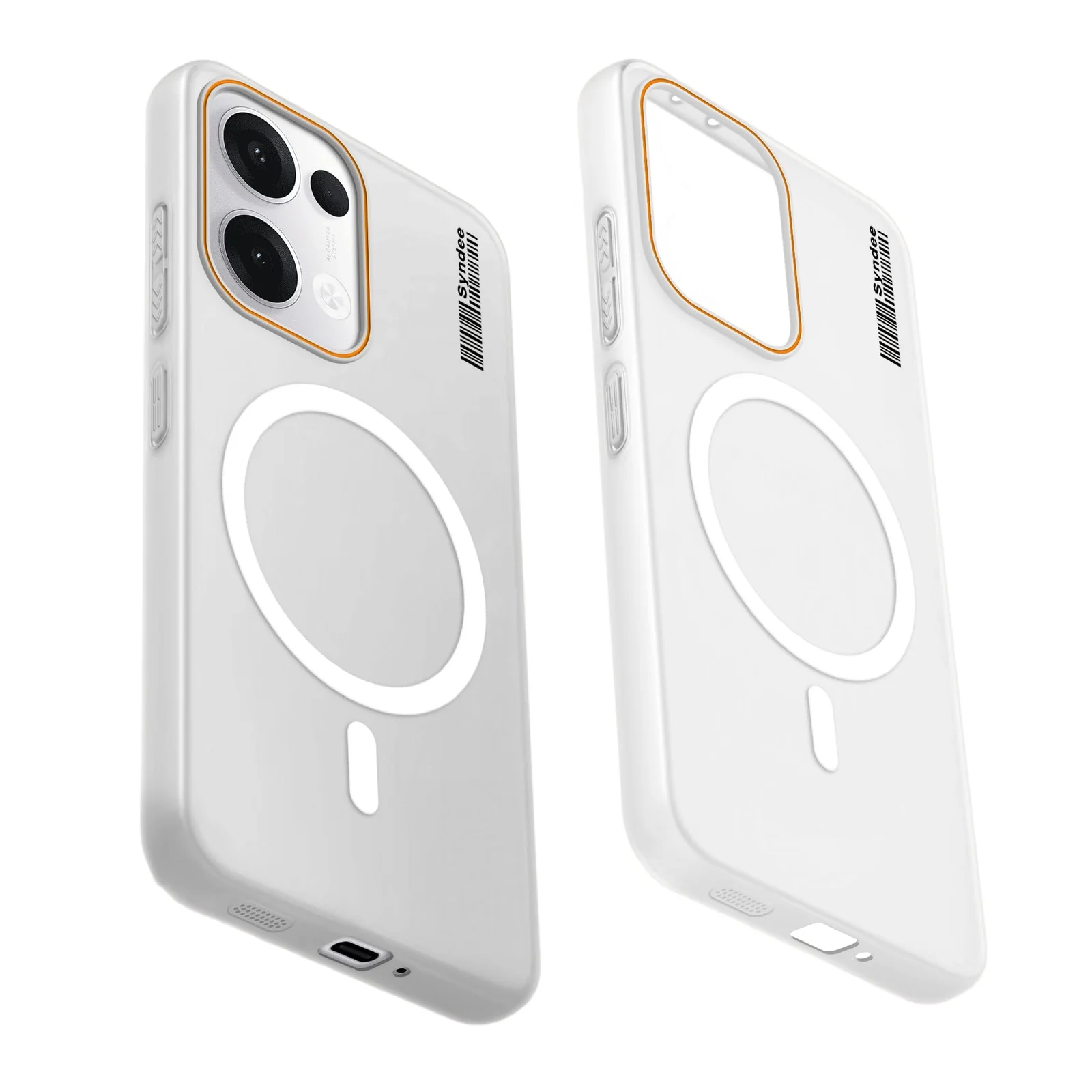 DL3 Mobilak Matte MagSafe-Compatible Magnetic Case for OPPO Reno 13 5G with Camera Protection and Ring Holder - Clear