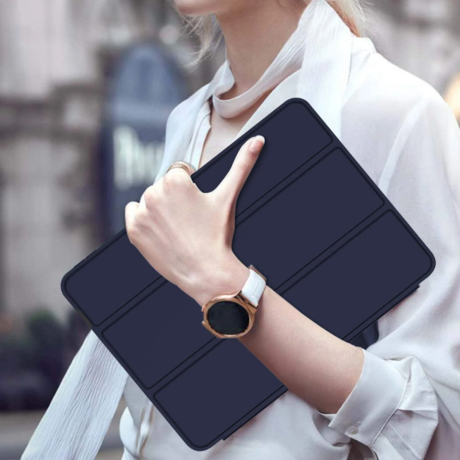 DL3 Mobilak Smart Case for Samsung Galaxy Tab S8 Plus 2022/S7 FE/S7 Plus 12.4 with Pencil Holder, Soft TPU Smart Stand Back Cover Auto Wake/Sleep Feature - Blue