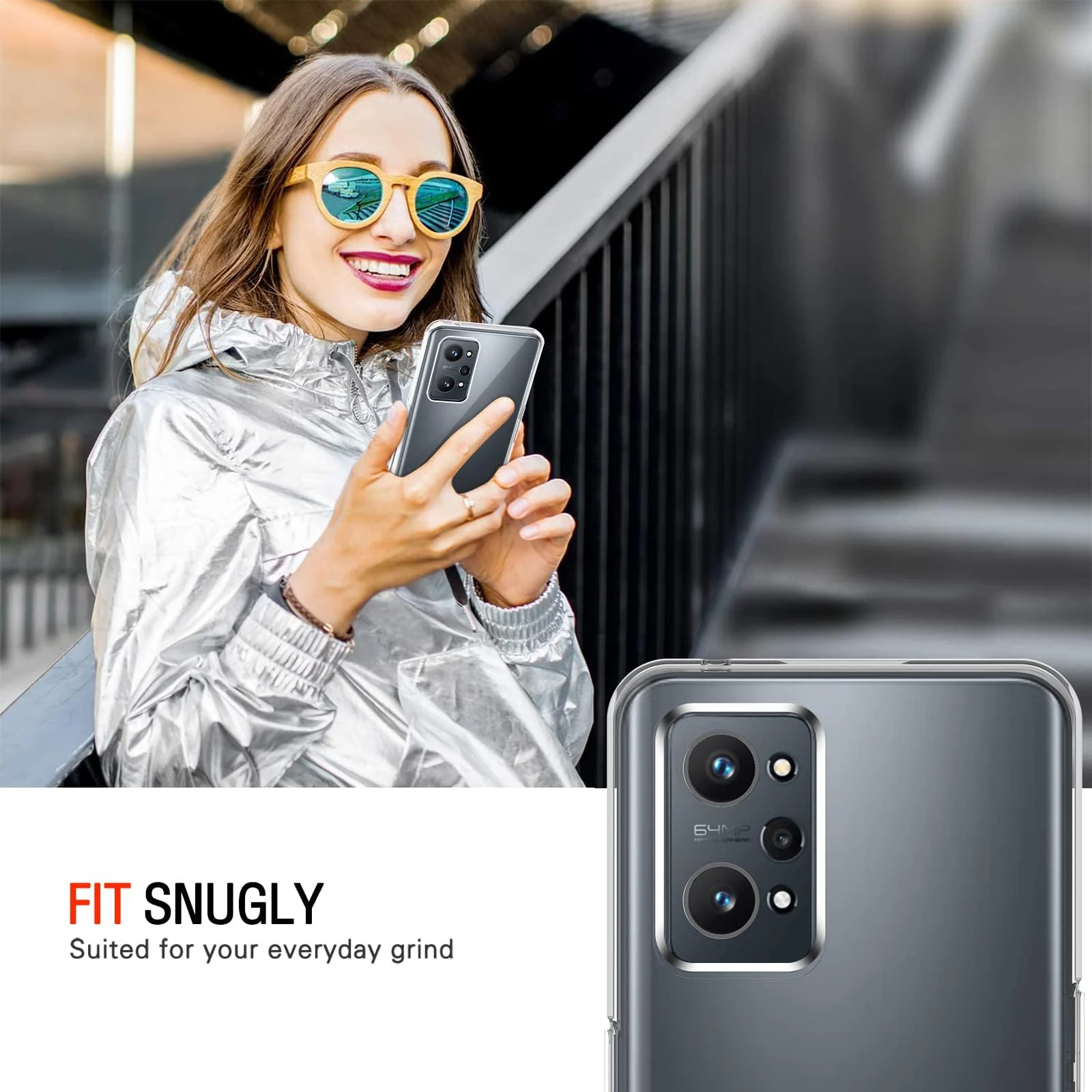 DL3 Mobilak Case Compatible with realme GT Neo 2 / realme GT2 Case Crystal Soft TPU Gel Case Flexible Silicone Anti-Scratch Camera Protection TPU Cover - Clear