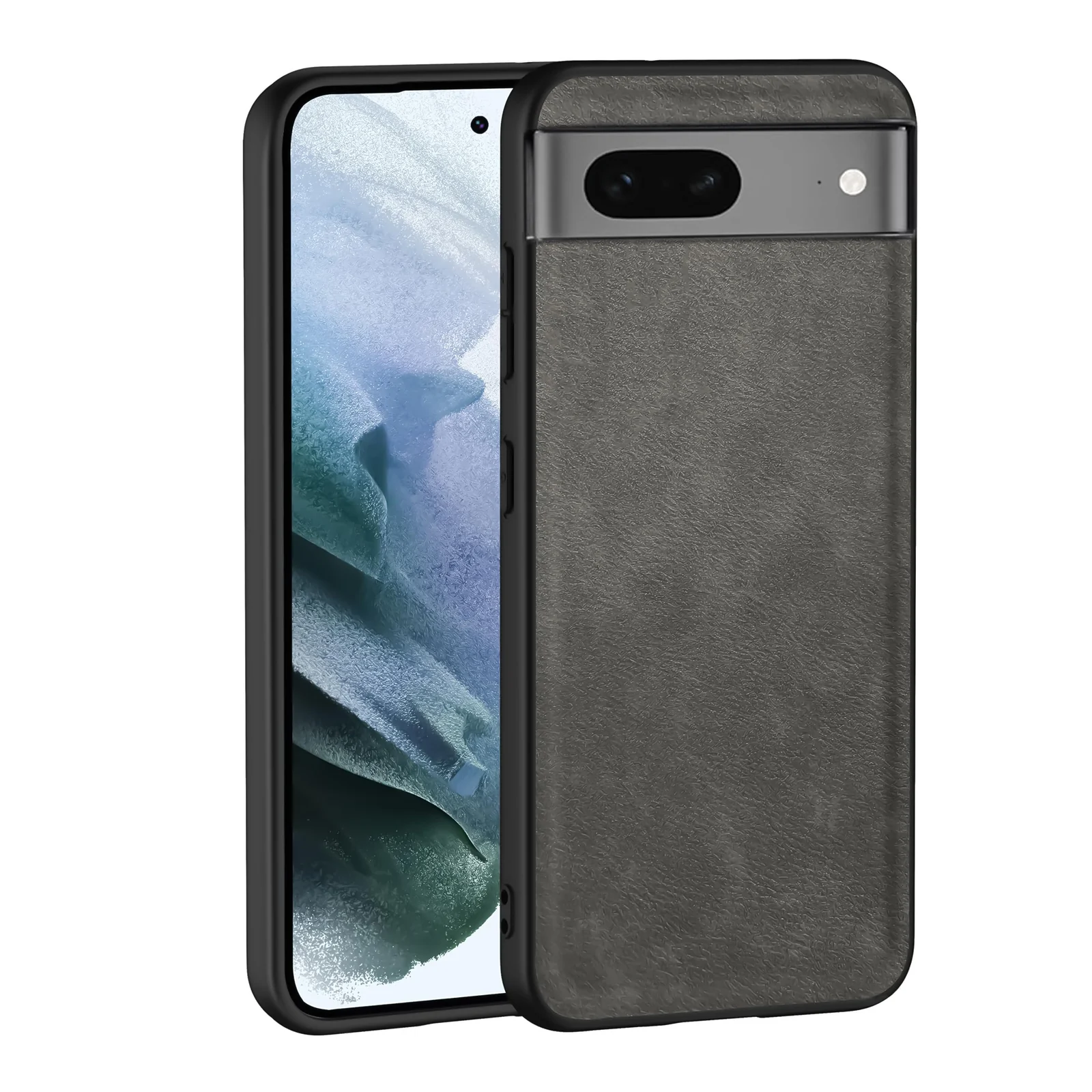 Dl3 Mobilak Case for Google Pixel 7 Leather Case,Anti-Drop, Anti-Shock, Non-Slip Texture,Simple Cell Phong Cover (Black)