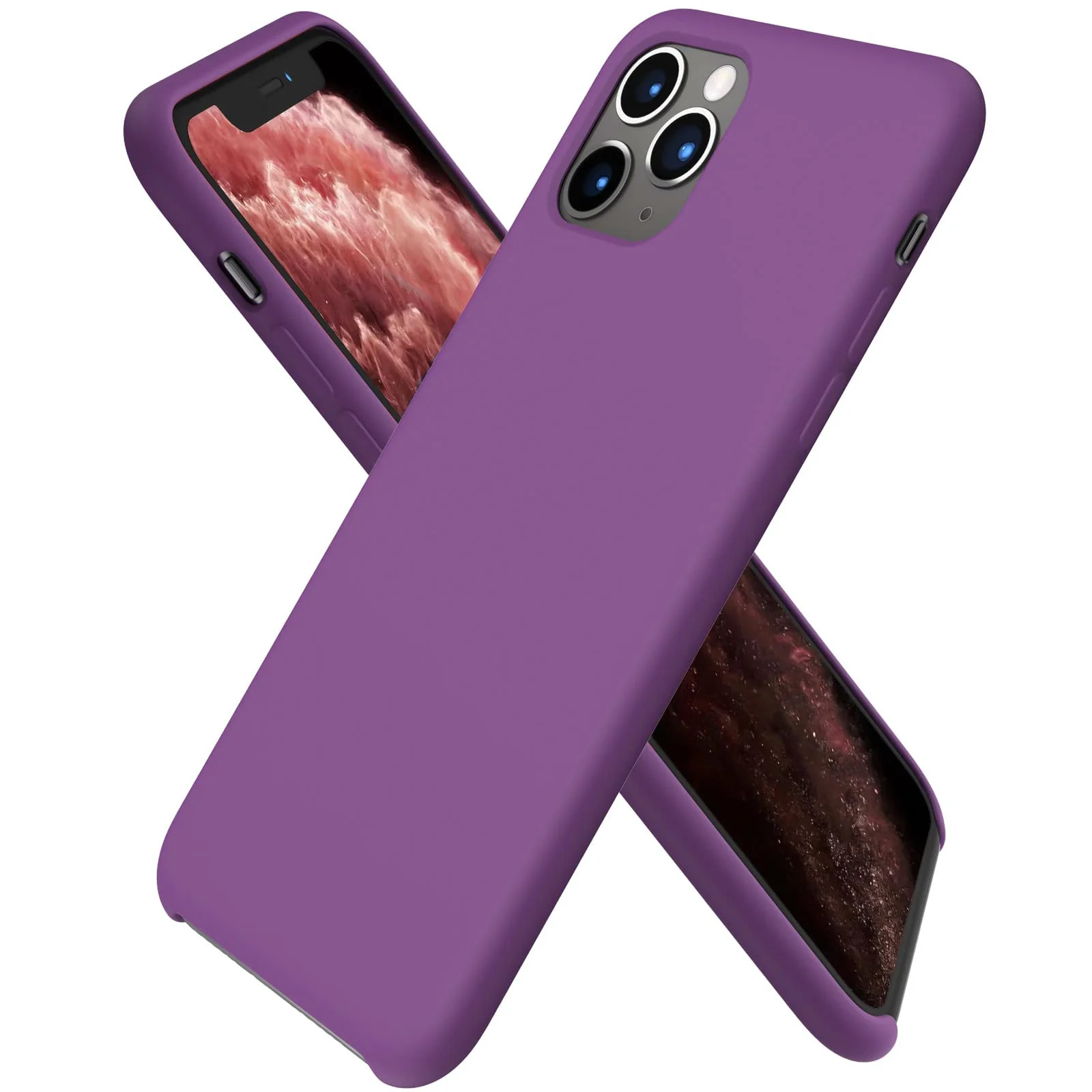 DL3 Mobilak Liquid Silicone Protective Case for iPhone 11 Pro (5.8 Inch) with Camera Protection and Microfiber Lining - Violet