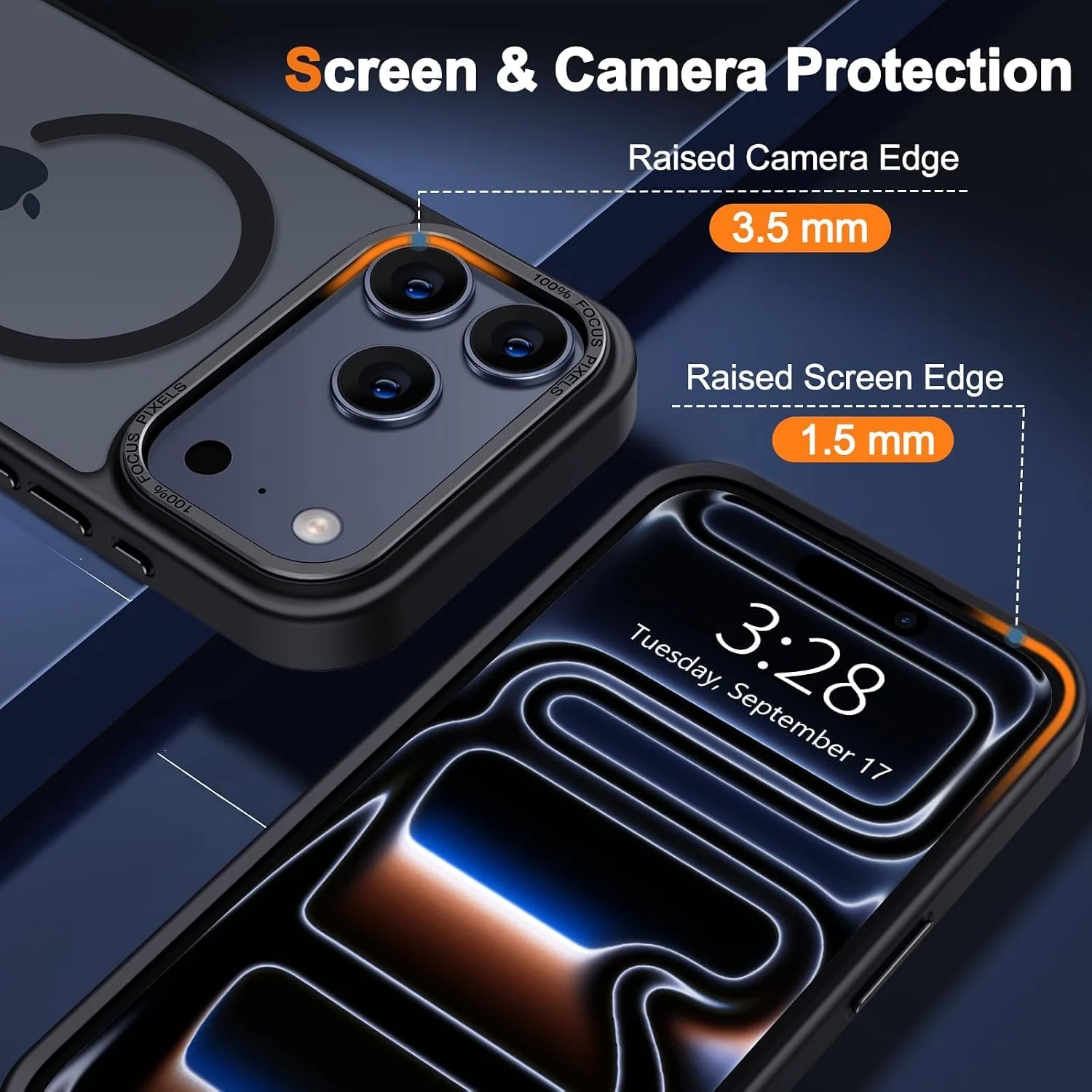 DL3 MOBILAK Protective Phone Case for Apple iPhone 18 Pro and 17 Pro - Black