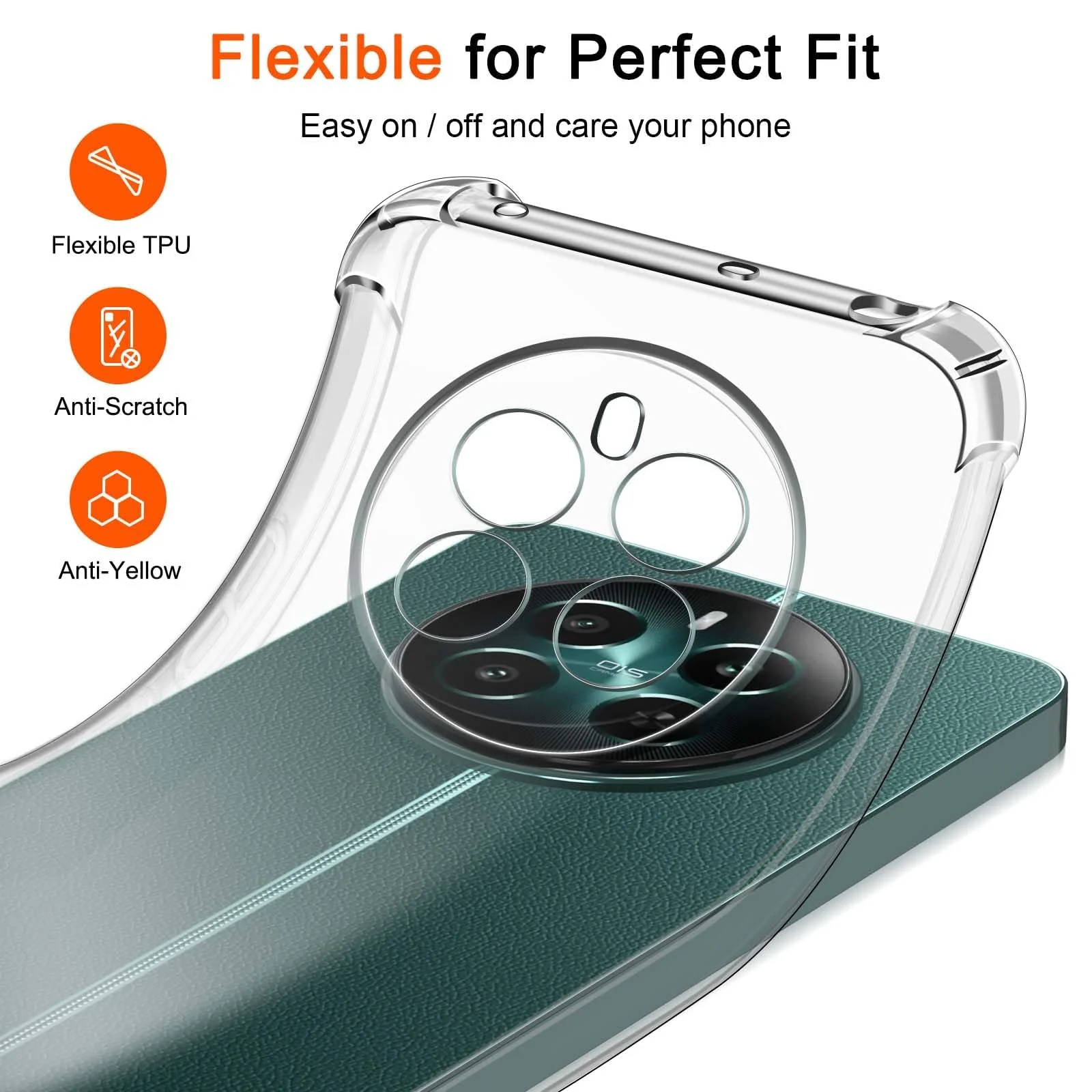 DL3 Mobilak Clear TPU Protective Case for realme 13 4G / realme 12 4G / realme 12 Plus 5G with Camera Protection and Shockproof Design - Clear