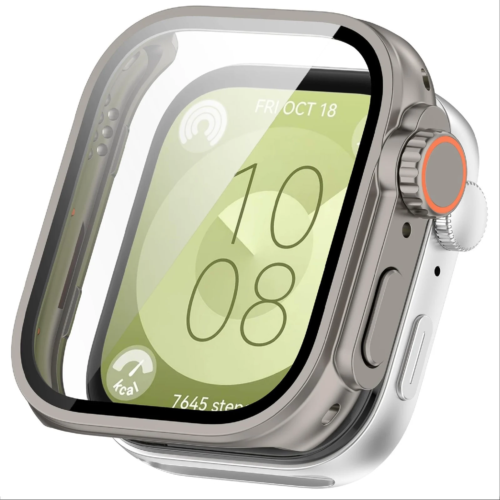 DL3 MOBILAK Ultra-Style Watch Case with Tempered Glass for Huawei Watch Fit 3, Titanium