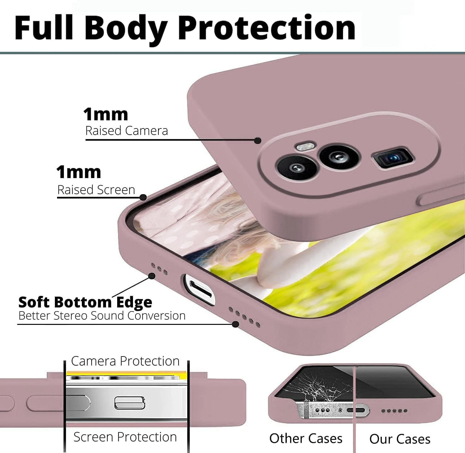 DL3 Mobilak Liquid Silicone Protective Case with Soft Microfiber Lining with Full Camera Protection for OPPO Reno 10 Pro+ Plus 5G - Cashmere