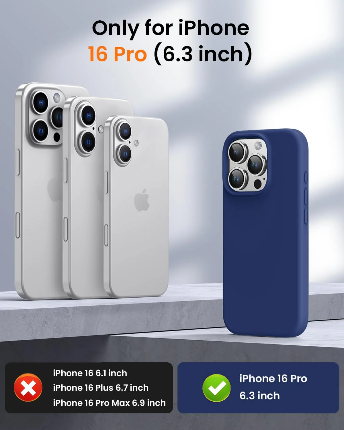DL3 Mobilak Compatible with iPhone 16 Pro Max 6.9-inch Case, Premium Liquid Silicone Case, Full Body Protective Cover, Shockproof, Slim Phone Case, Anti-Scratch Soft Microfiber Lining - A. Blue