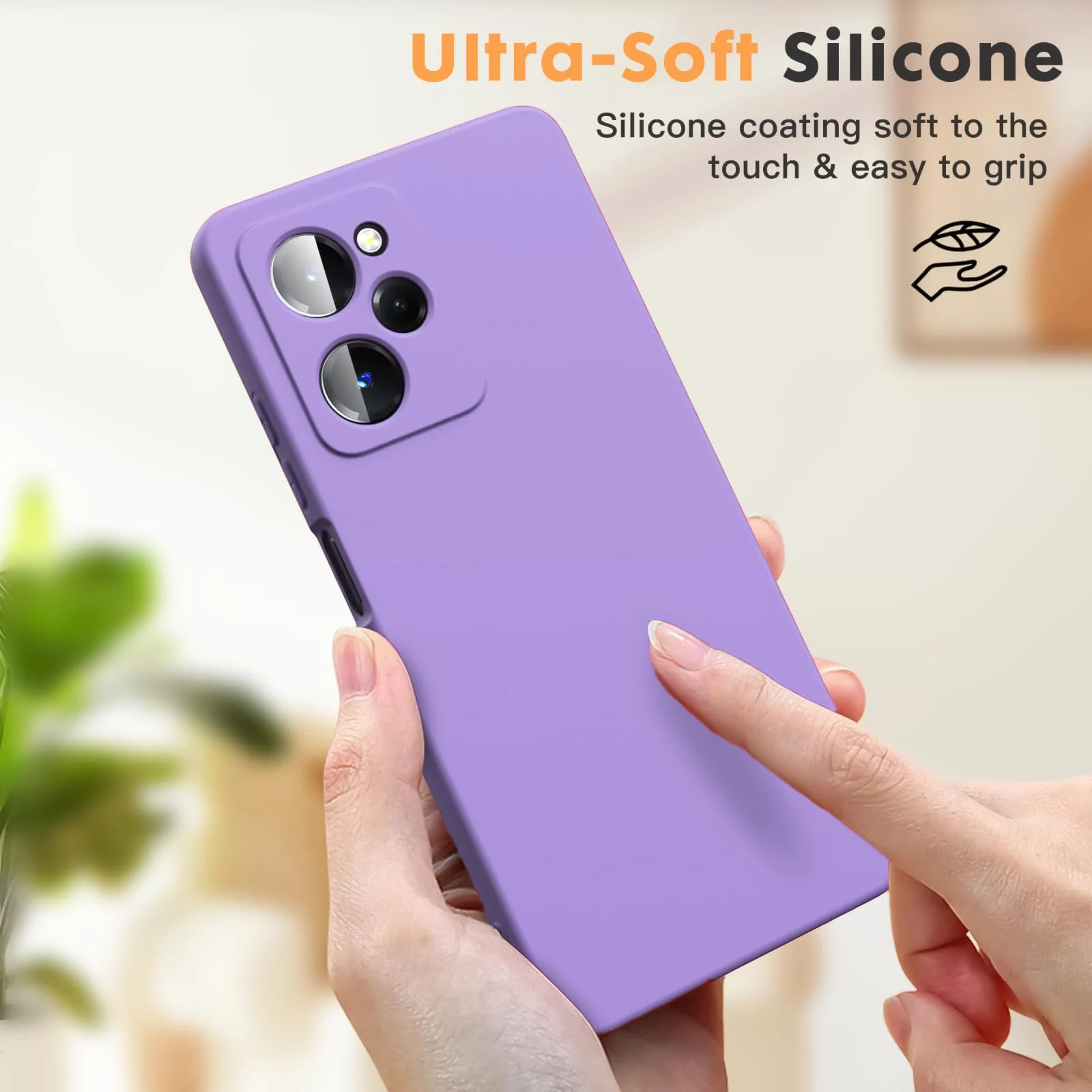 DL3 Mobilak Silicone Protective Case for POCO X5 Pro 5G, Shock-absorbing protection, Scratch-resistant surface, Soft microfiber lining - Light Purple