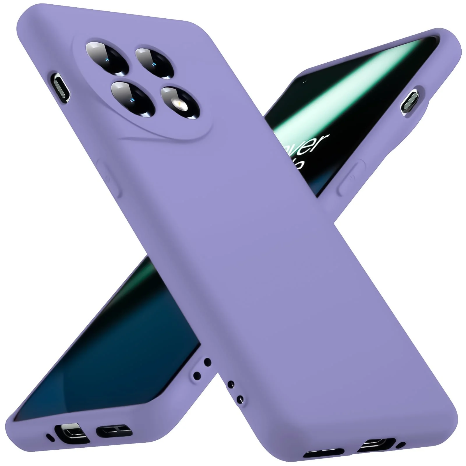 DL3 Mobilak OnePlus 11 Case, Soft Flexible Silicone Gel Rubber Bumper Cover, Full Body Shockproof Protective Phone Case - Lavender