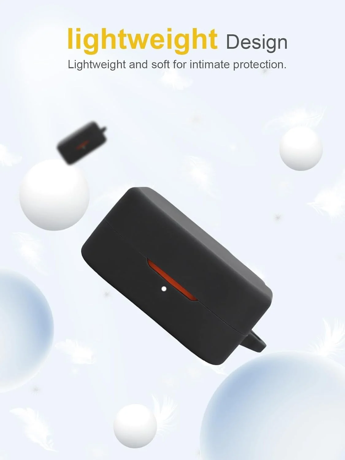 DL3 Mobilak Compatible with Nothing Buds Pro 2 Case Cover, Soft Silicone Shockproof Protective Case Wireless Earbuds with Carabiner, Front LED Visible - Black