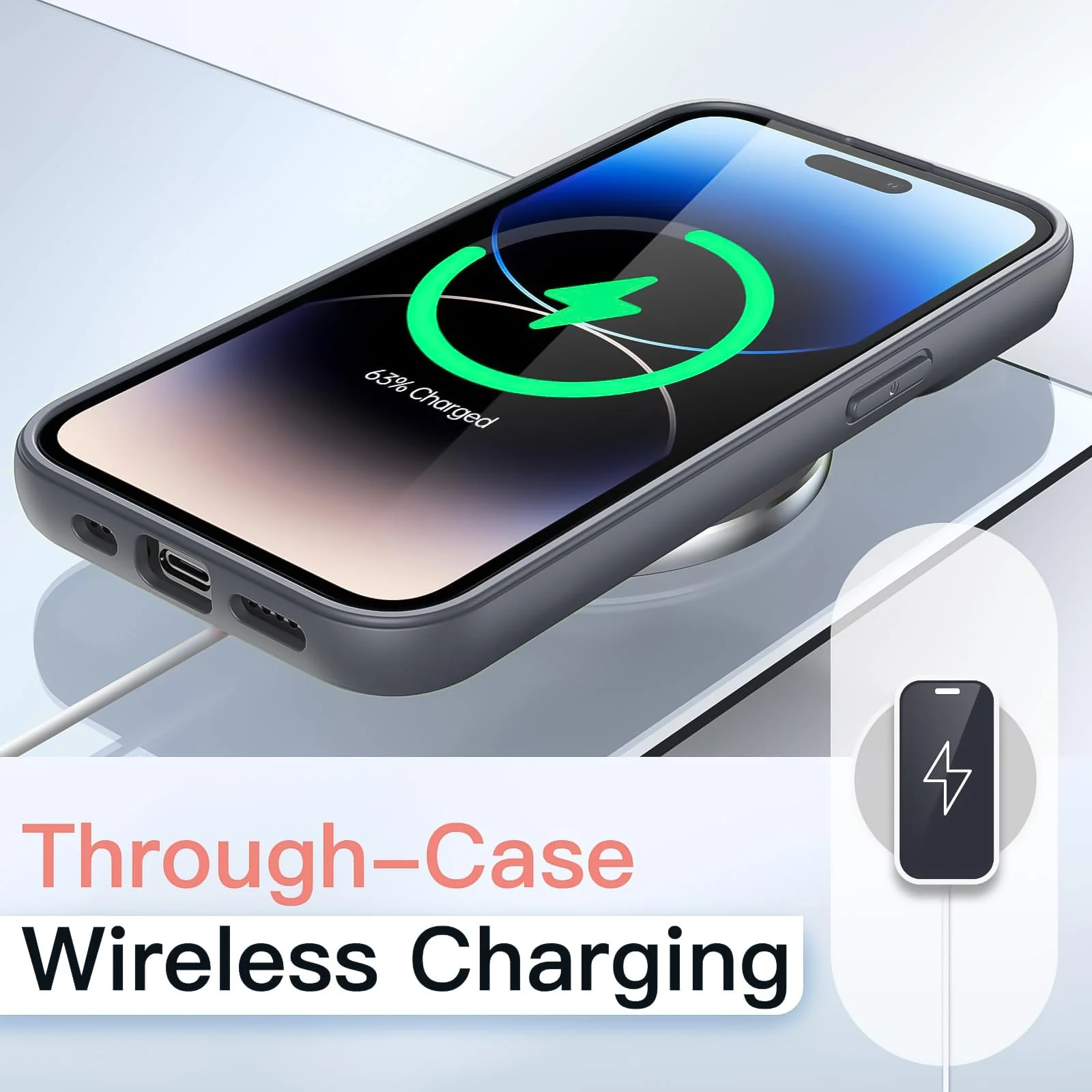 DL3 Mobilak Case Compatible With iPhone 11 Pro Max (6.5 Inch), Clear Case Shockproof Hard PC +Soft Silicone [Not Yellowing] Transparent Protective Slim Case Phone - Gray