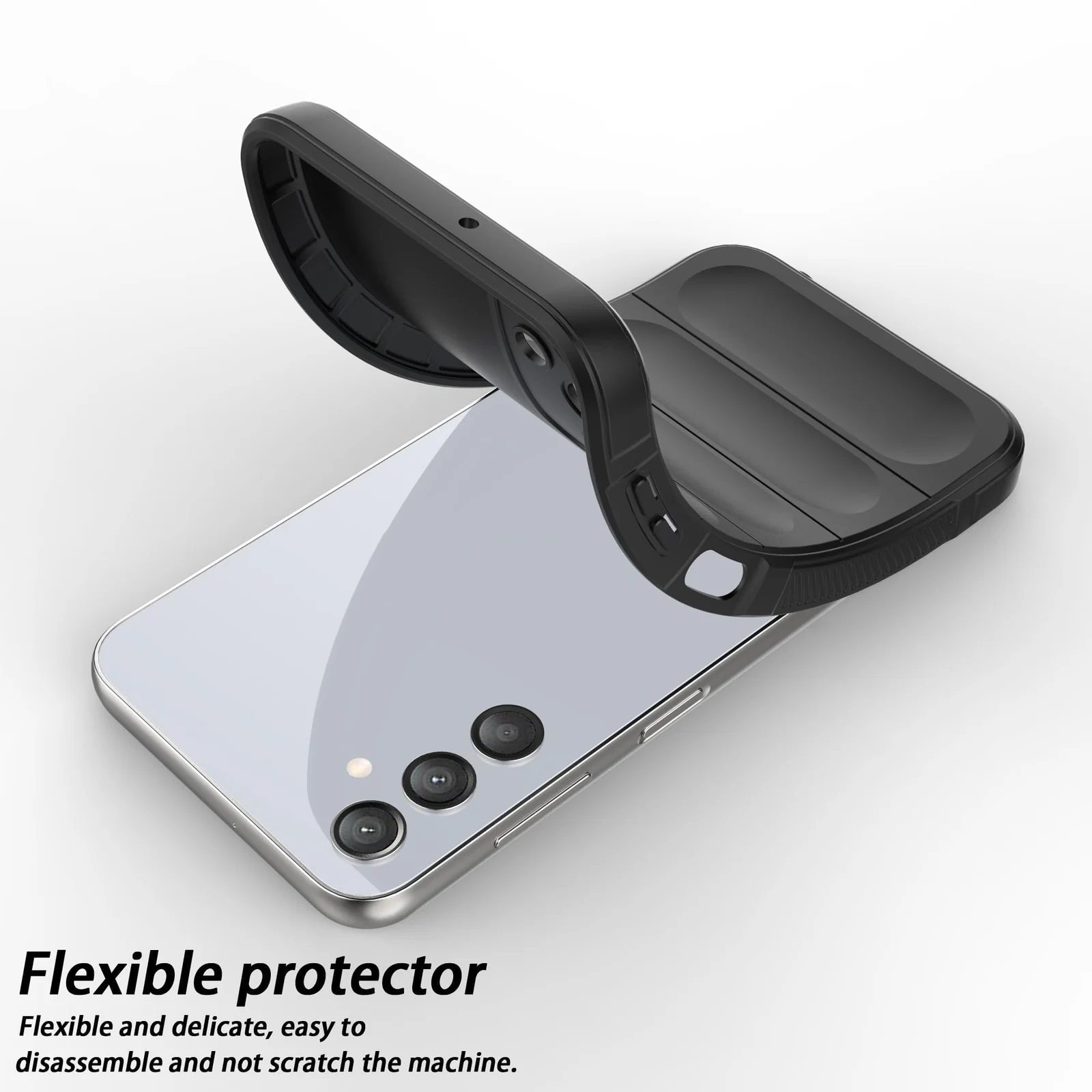 DL3 Mobilak Silicone Case for Samsung Galaxy A15 Heavy Duty Protective [Slim Fit] Shockproof Soft Flexible Protective Design Shock-Absorption TPU Cover With Camera Protection - Black