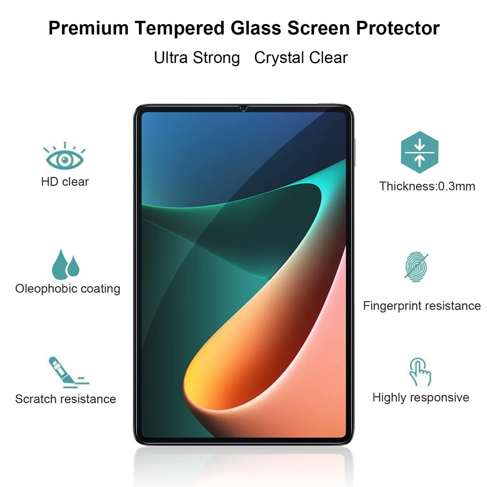 DL3 Mobilak Screen Protector For Xiaomi Pad 5 / Xiaomi Mi Pad 5 Pro 11 inch Tablet Tempered Glass Film [HD Crystal ] [Easy Installation] [Scratch Resistant] [9H Hardness] - Clear