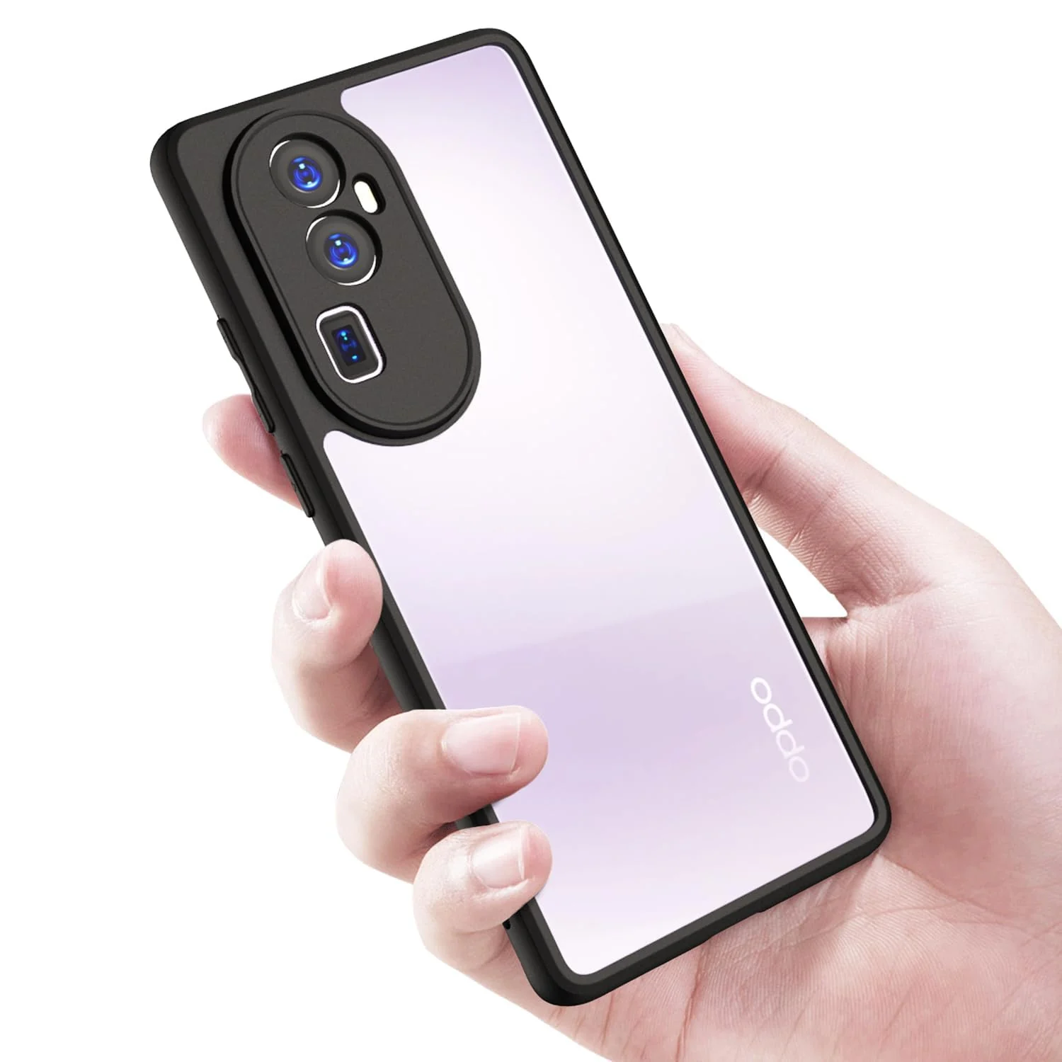 DL3 Mobilak Clear TPU Case for OPPO Reno 10 Pro + Plus 5G, Camera protection, Shock-absorbing protection, Scratch-resistant surface - Black