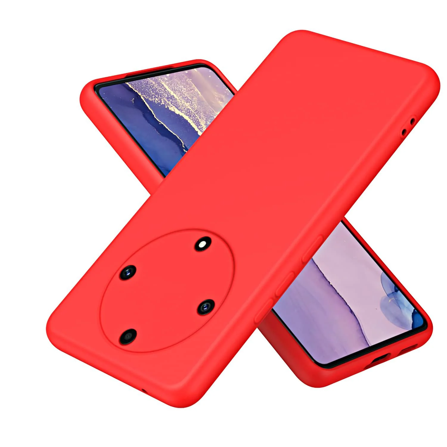 DL3 Mobilak Silicone Protective Case for Honor X9b, Shock-absorbing protection, Scratch-resistant surface, Soft microfiber lining - Red