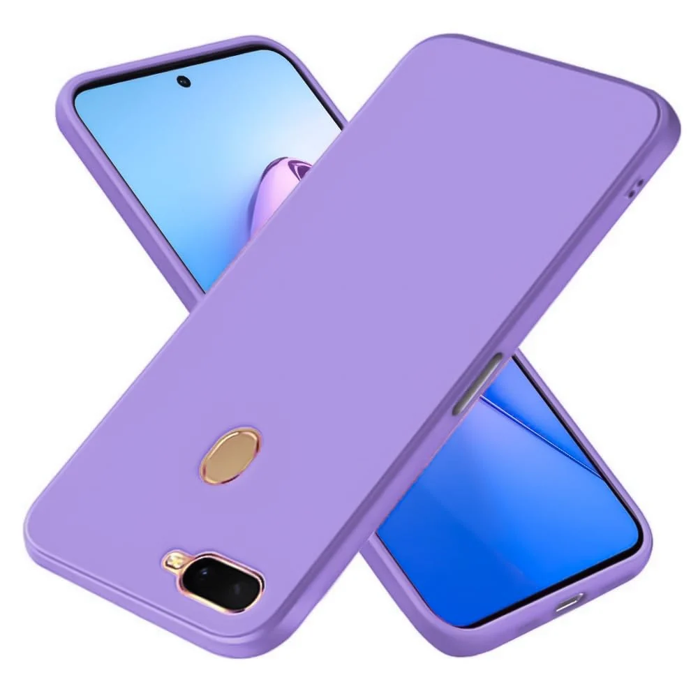 Dl3 Mobilak Compatible with OPPO F9 / F9 Pro / A5S / A12 / A7 Case, Liquid Silicone Case, Full Body Camera Protective Cover, Shockproof, Slim Phone Case, Soft Microfiber Lining - Black