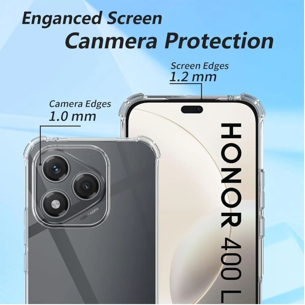 DL3 Mobilak Case Compatible with Honor 400 Lite 5G, Cover Silicone Transparent TPU Gorilla Anti-shock Protector Camera Shockproof Corners - Clear