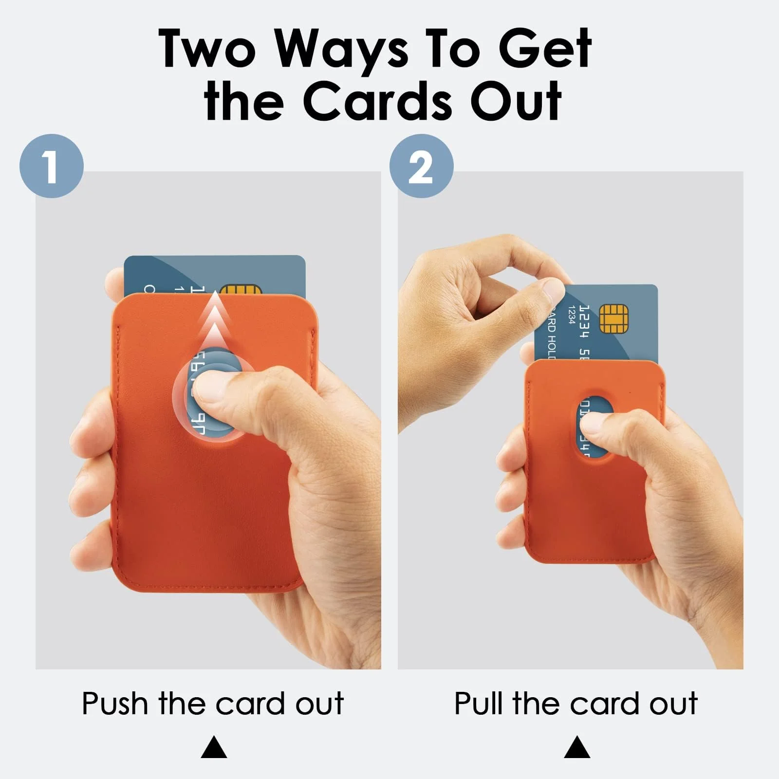 DL3 Mobilak Magnetic Card Holder Phone Wallet for iPhone 16/15/14/13/12 Series with MagSafe, Wallet for iPhone 16 15 14 Pro Max Plus Series, MagSafe 3 Wallet for iPhone 13 12 Pro Max Mini Series - Orange