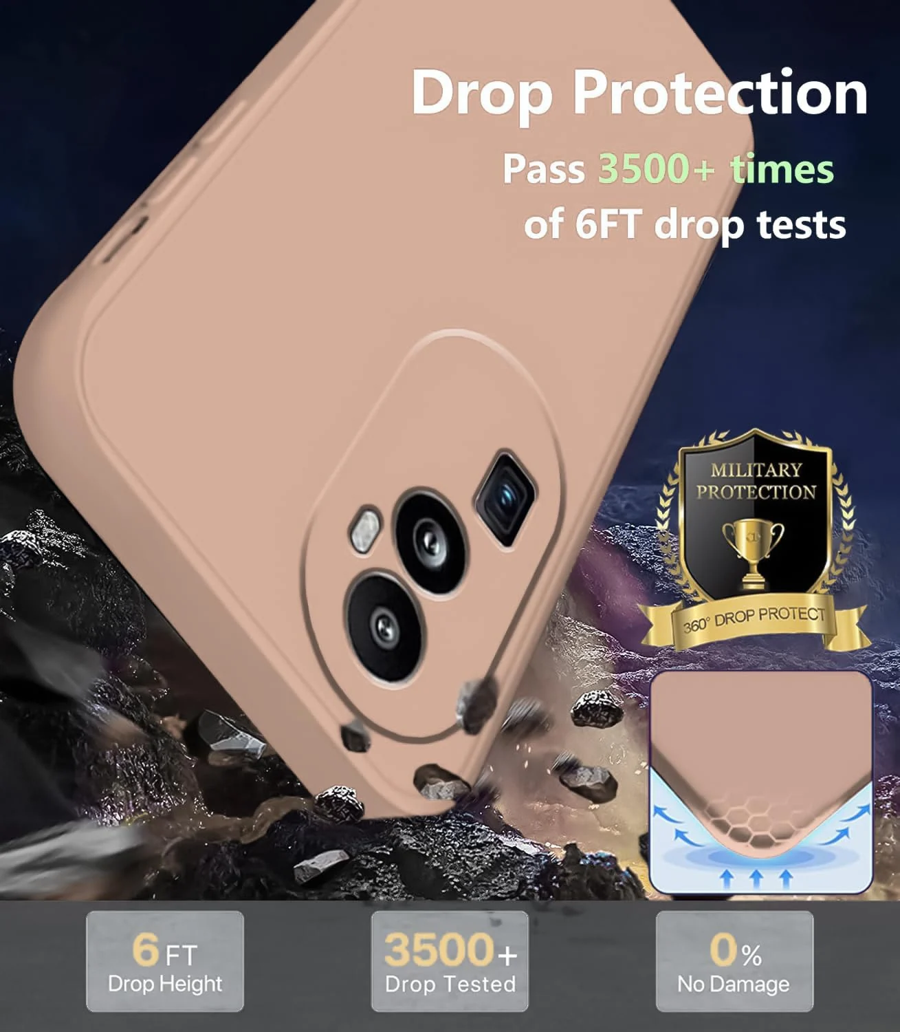DL3 Mobilak Liquid Silicone Protective Case with Soft Microfiber Lining with Full Camera Protection for OPPO Reno 10 Pro+ Plus 5G - Light Orange