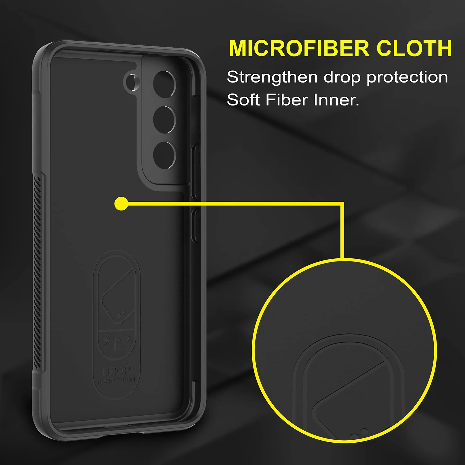DL3 Mobilak Silicone Case for Samsung Galaxy S21 FE Heavy Duty Protective [Slim Fit] Shockproof Soft Flexible Protective Design Shock-Absorption TPU Cover With Camera Protection - Black