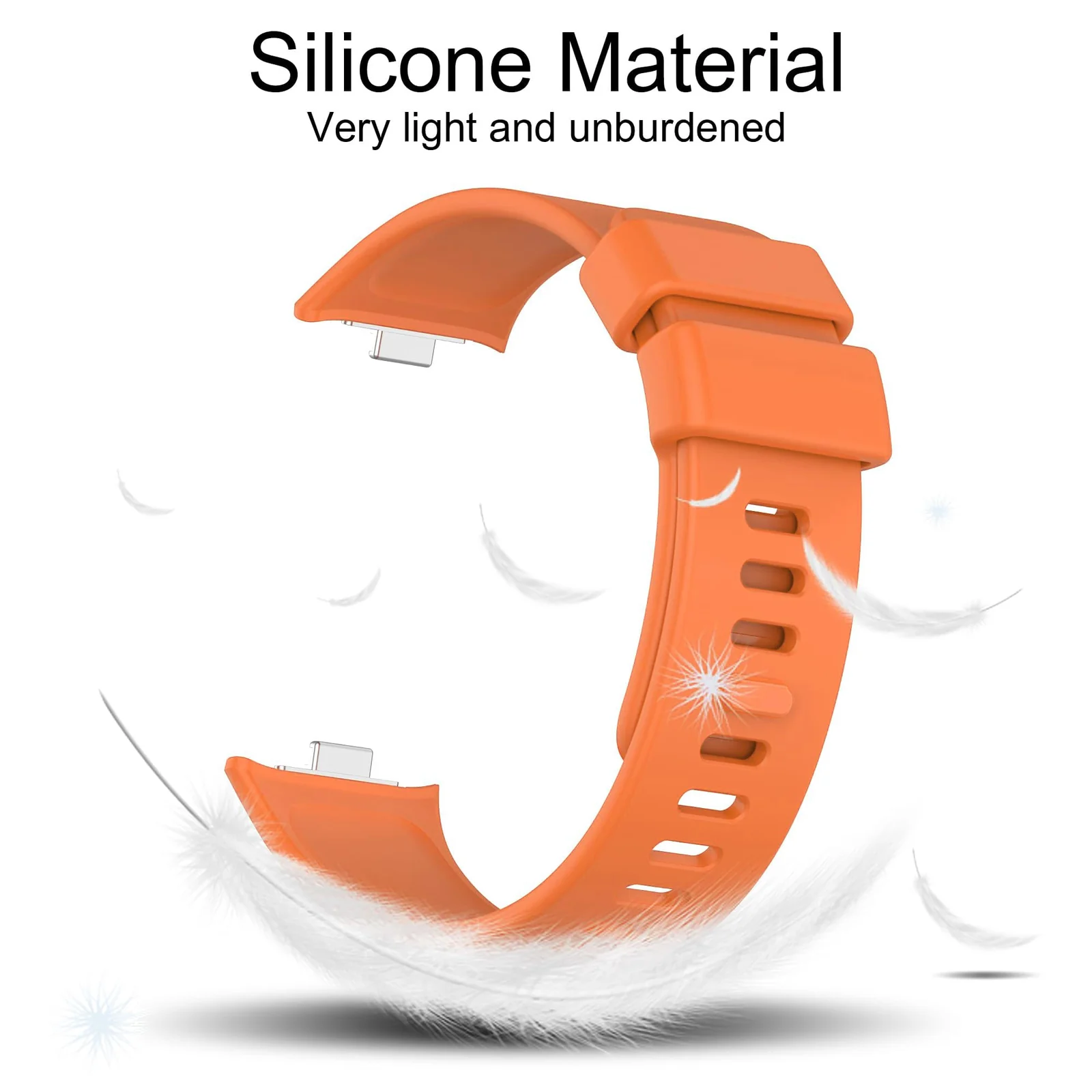 DL3 Mobilak Bracelet Compatible with Xiaomi Redmi Watch 6/5/4 / Xiaomi Smart Band 10 Pro/9 Pro/8 Pro, Soft TPU Replacement Strap Sports, Strap for Men and Women - Orange
