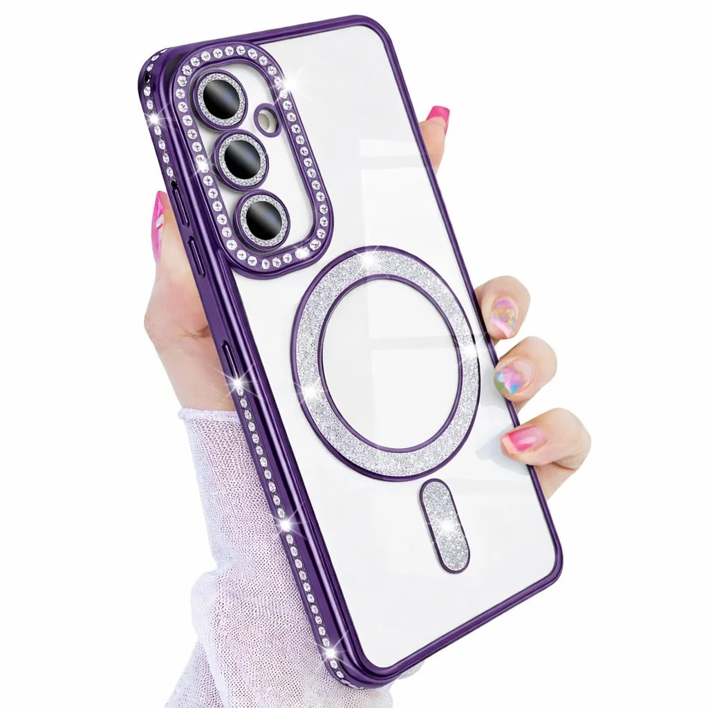 DL3 Mobilak MagSafe-Compatible Magnetic Case for Samsung Galaxy A16 with Camera Protection and Magnetic Car-Mount Support - Purple