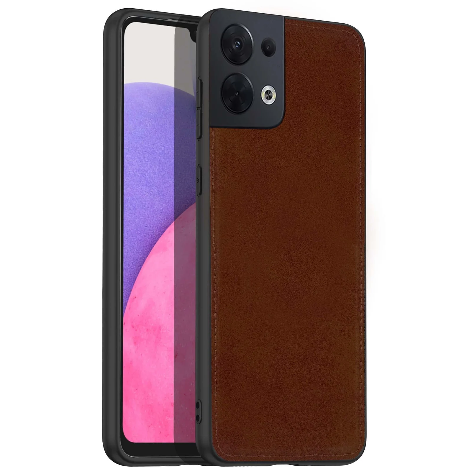 Dl3 Mobilak Case for Oppo Reno 8 5G Leather Case,Anti-Drop, Anti-Shock, Non-Slip Texture,Simple Cell Phong Cover f (Gray)