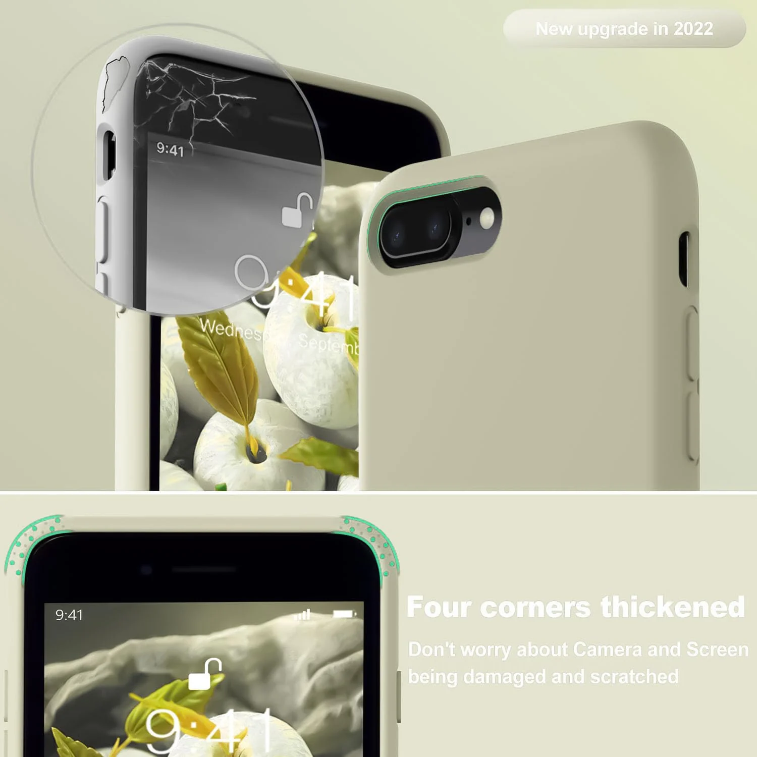 DL3 Mobilak Liquid Silicone Case for iPhone 6 Plus / 6S Plus, Shock-absorbing protection, Scratch-resistant surface, Soft microfiber lining - Baby Yellow