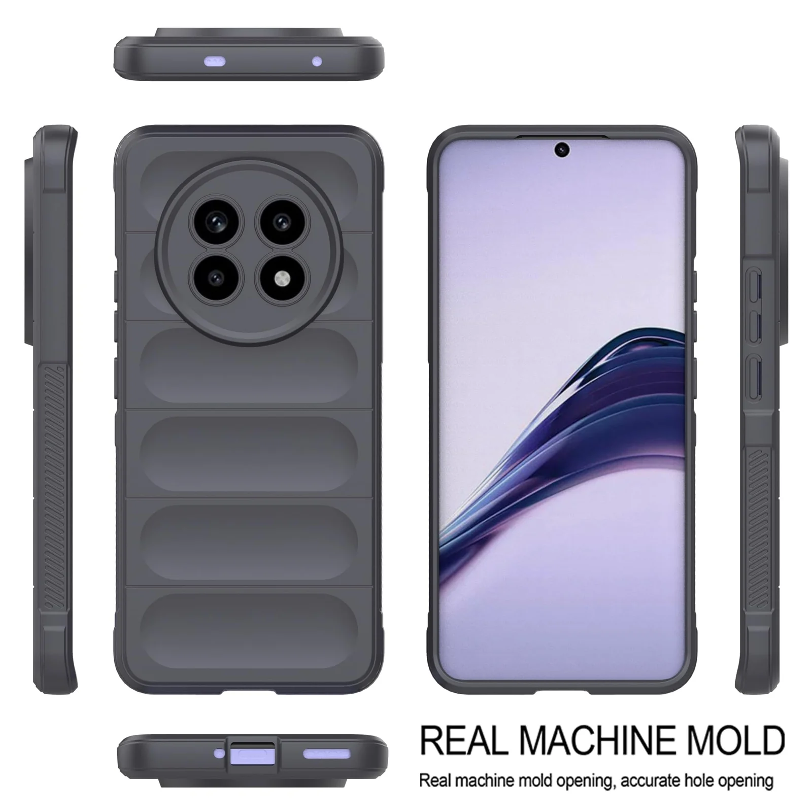 DL3 Mobilak Flexible Silicone and TPU Protective Case with Camera Protection for realme 13 Pro / realme 13 Pro Plus 5G - Dark Gray