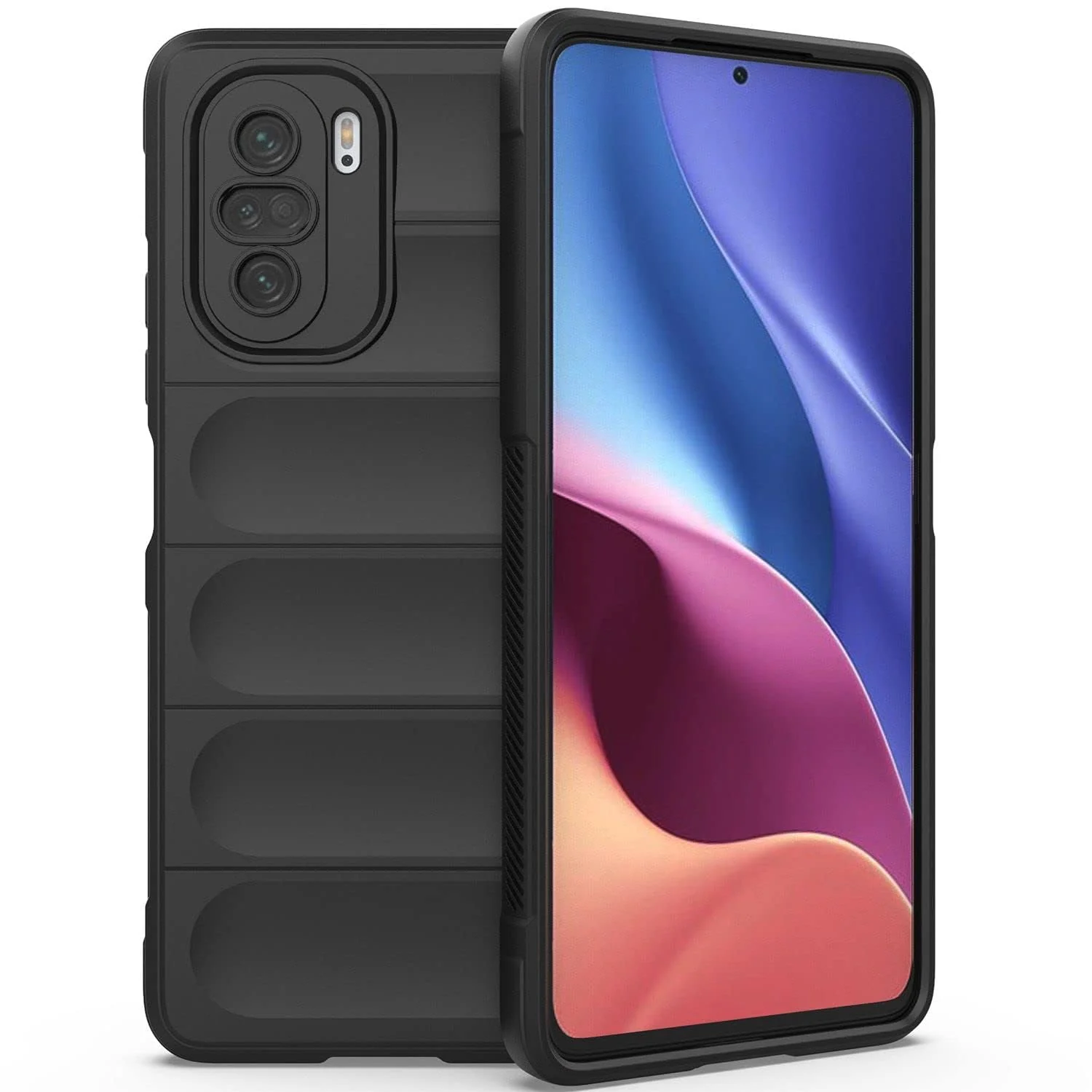 DL3 Mobilak Flexible Silicone and TPU Protective Case with Camera Protection for Xiaomi Poco F3 / RedMi K40 / K40 Pro / Mi 11i / Mi 11X - Black