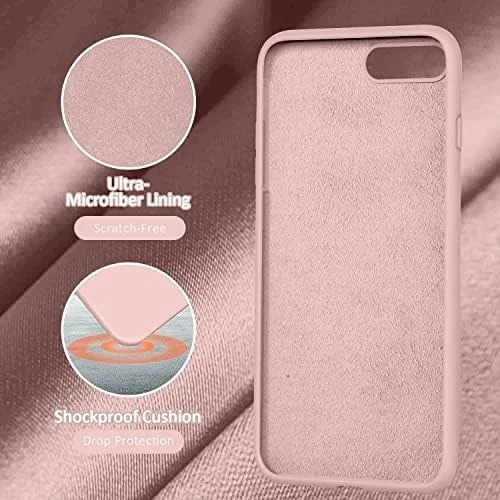DL3 Mobilak Compatible with iPhone 6 / 6S Case, Liquid Silicone Case, Full Body Protective Cover, Shockproof, Slim Phone Case, Anti-Scratch Soft Microfiber Lining - Pink Sand