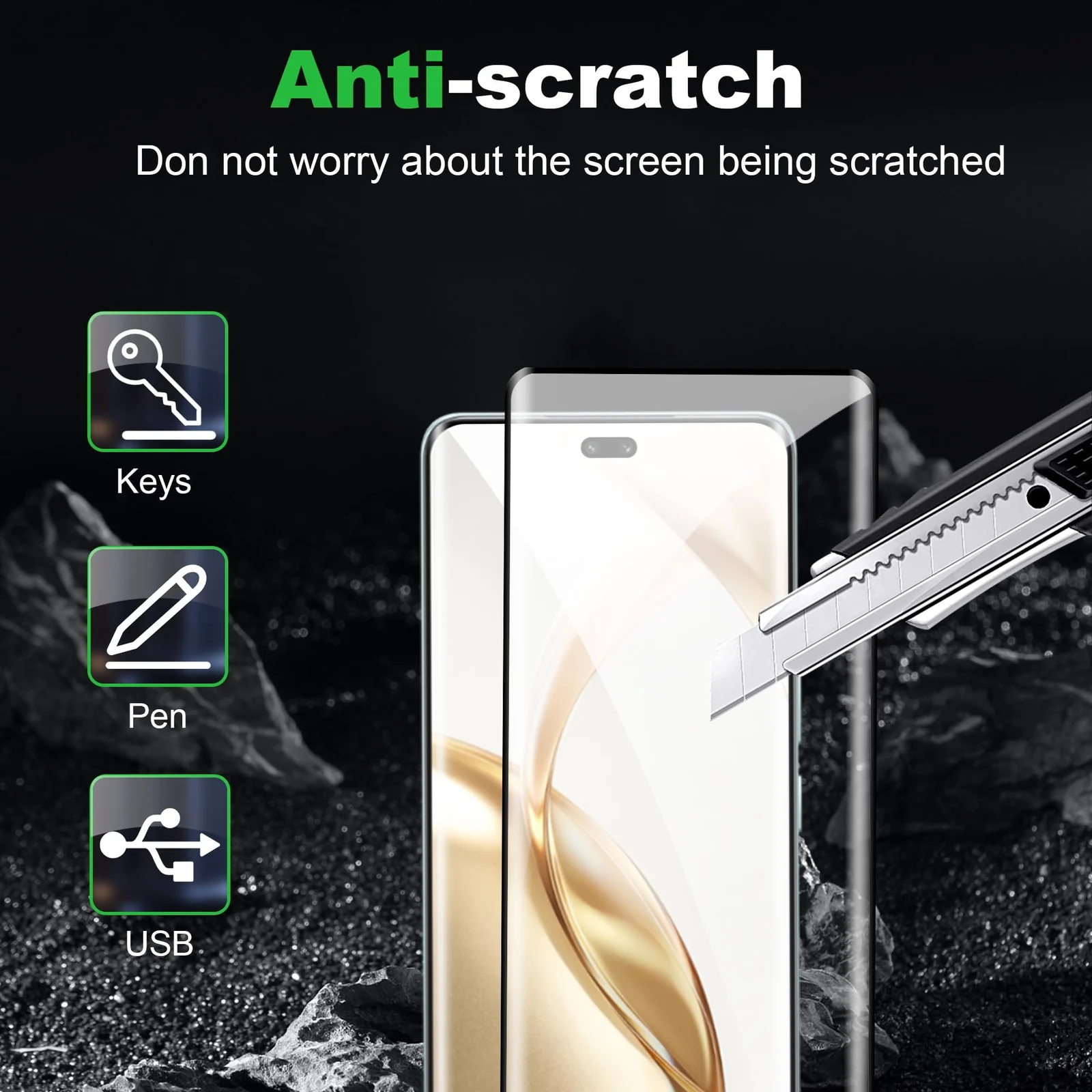 DL3 Mobilak Screen Protector for Honor 200 Pro 5G, Tempered Glass Screen Saver Premium HD Protective, Scratch Resistant, NO-Bubble, 9H Hardness, Full Coverage Film - Clear
