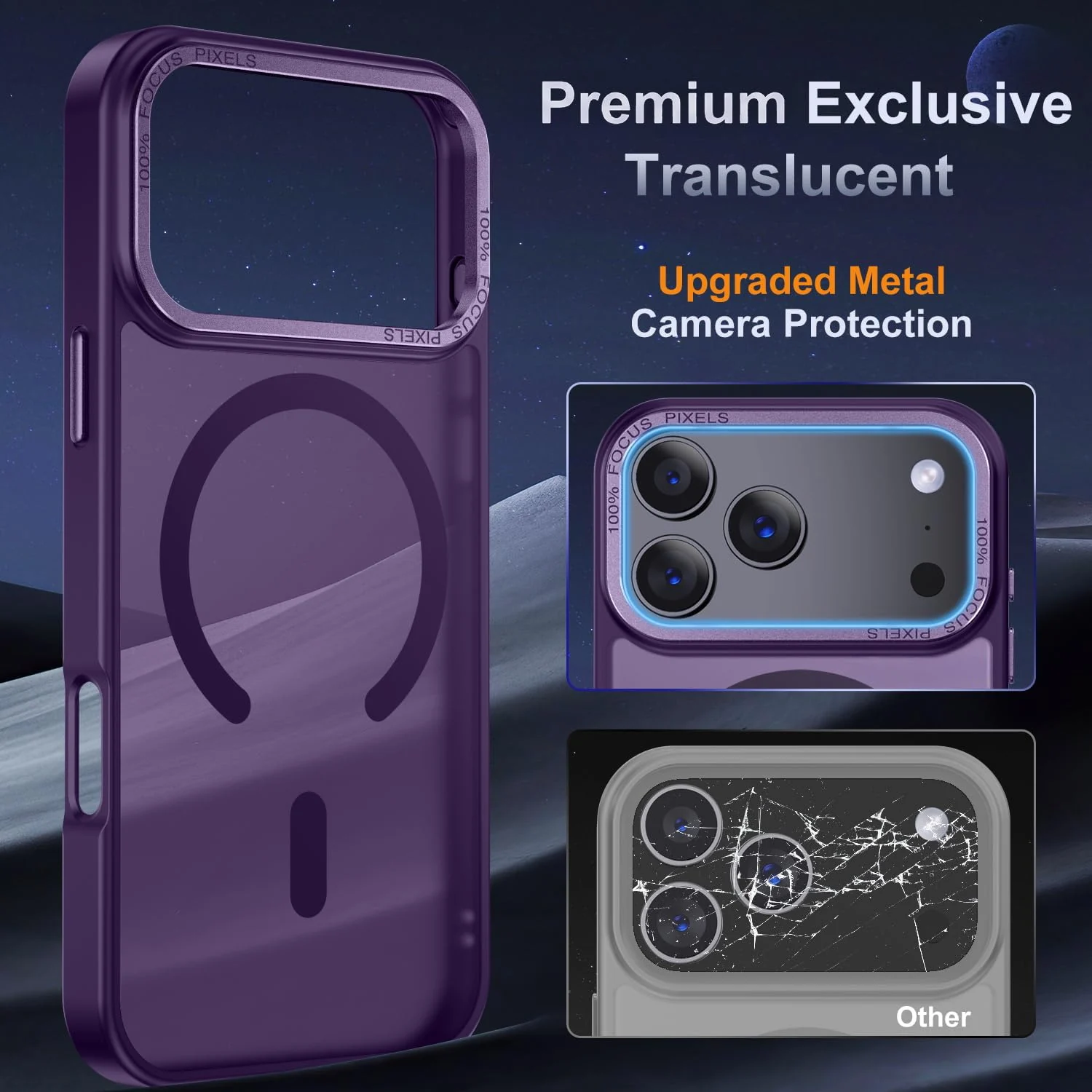 DL3 MOBILAK Protective Phone Case for Apple iPhone 18 Pro Max and 17 Pro Max - Purple