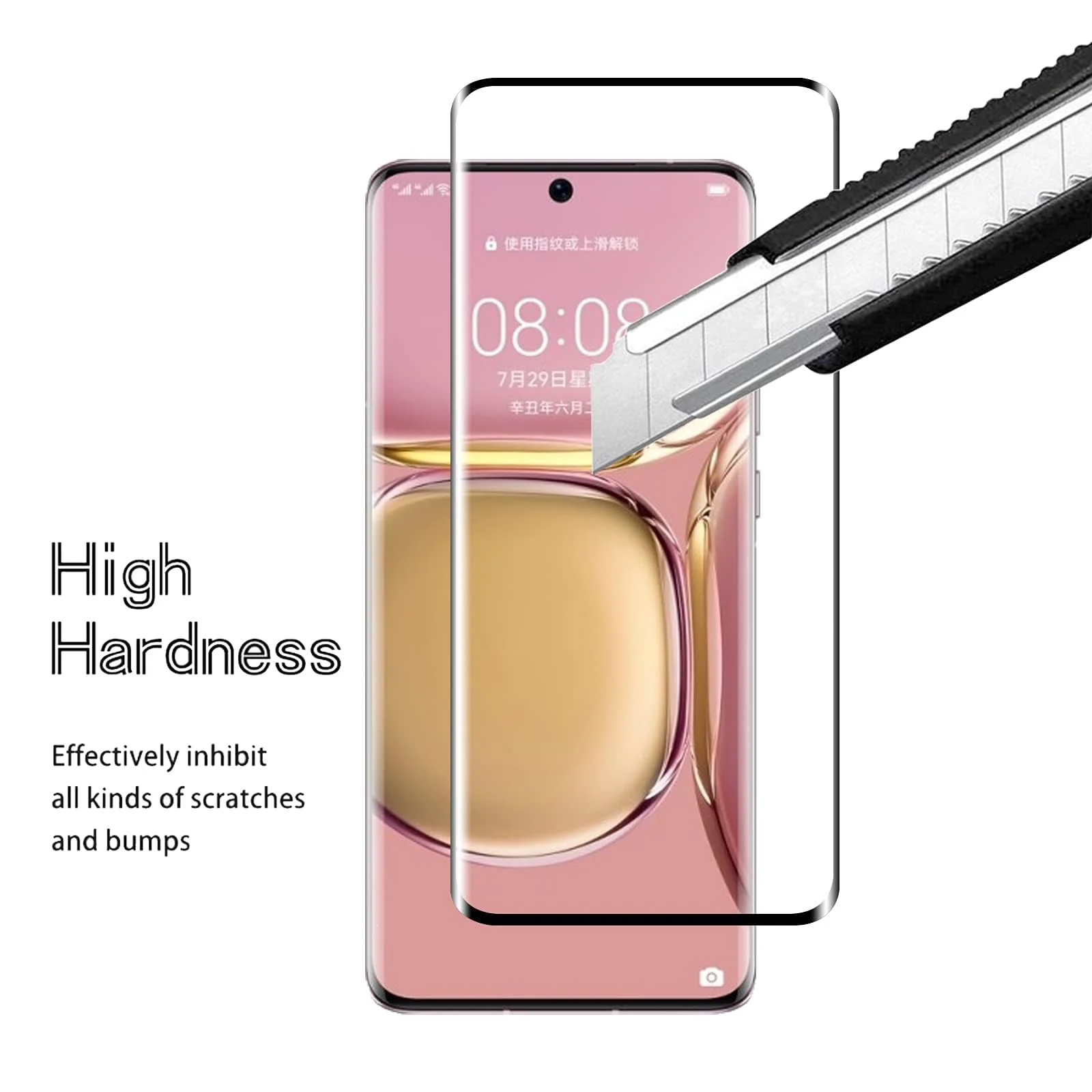 DL3 Mobilak Screen Protector for Huawei P50 Pocket, Tempered Glass Screen Saver Premium HD Protective, Scratch Resistant, NO-Bubble, 9H Hardness, Full Coverage Film - Clear