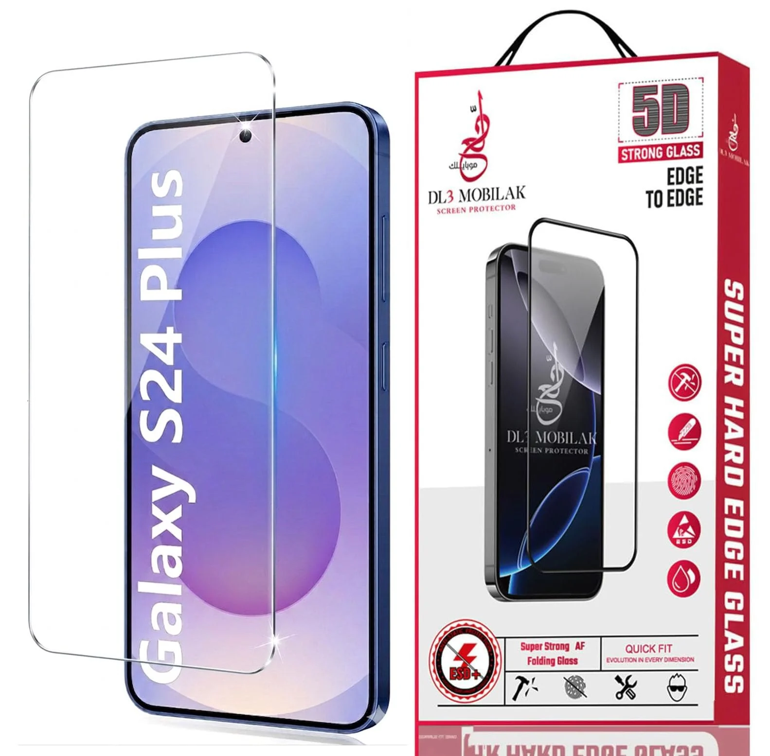 DL3 Mobilak for Samsung Galaxy S24 Plus/S24+ Tempered Glass Screen Protector, 9H Hardness Anti-Scratch Tempered Glass flim, Case Friendly, Anti-Scratch - Clear