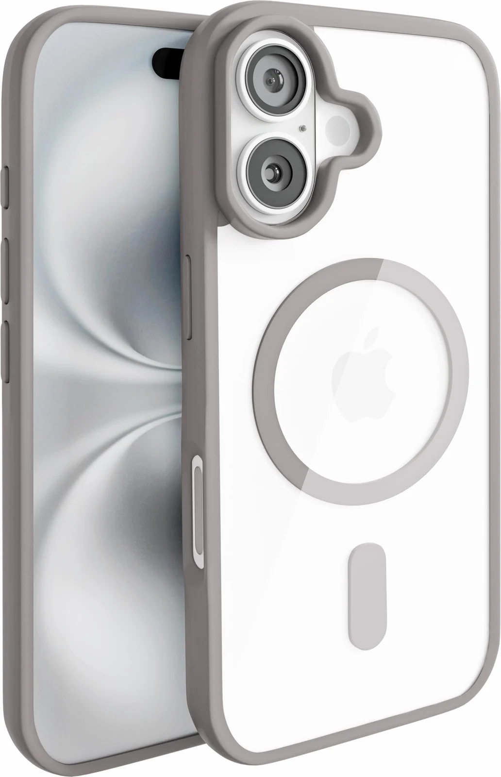 DL3 Mobilak Clear MagSafe-Compatible Magnetic Case for iPhone 16 Plus with Military-Grade Protection - Natural Titanium