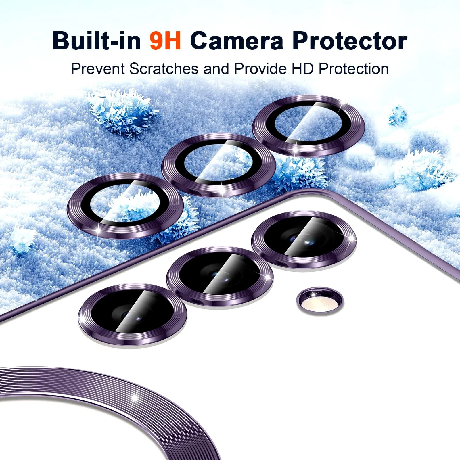 DL3 Mobilak Case For Samsung Galaxy S23+ Plus MagSafe with Camera Lens Protector, Magnetic Clear Case Full Protection Plating Anti-Scratch Slim Thin Case Cover - Deep Purple