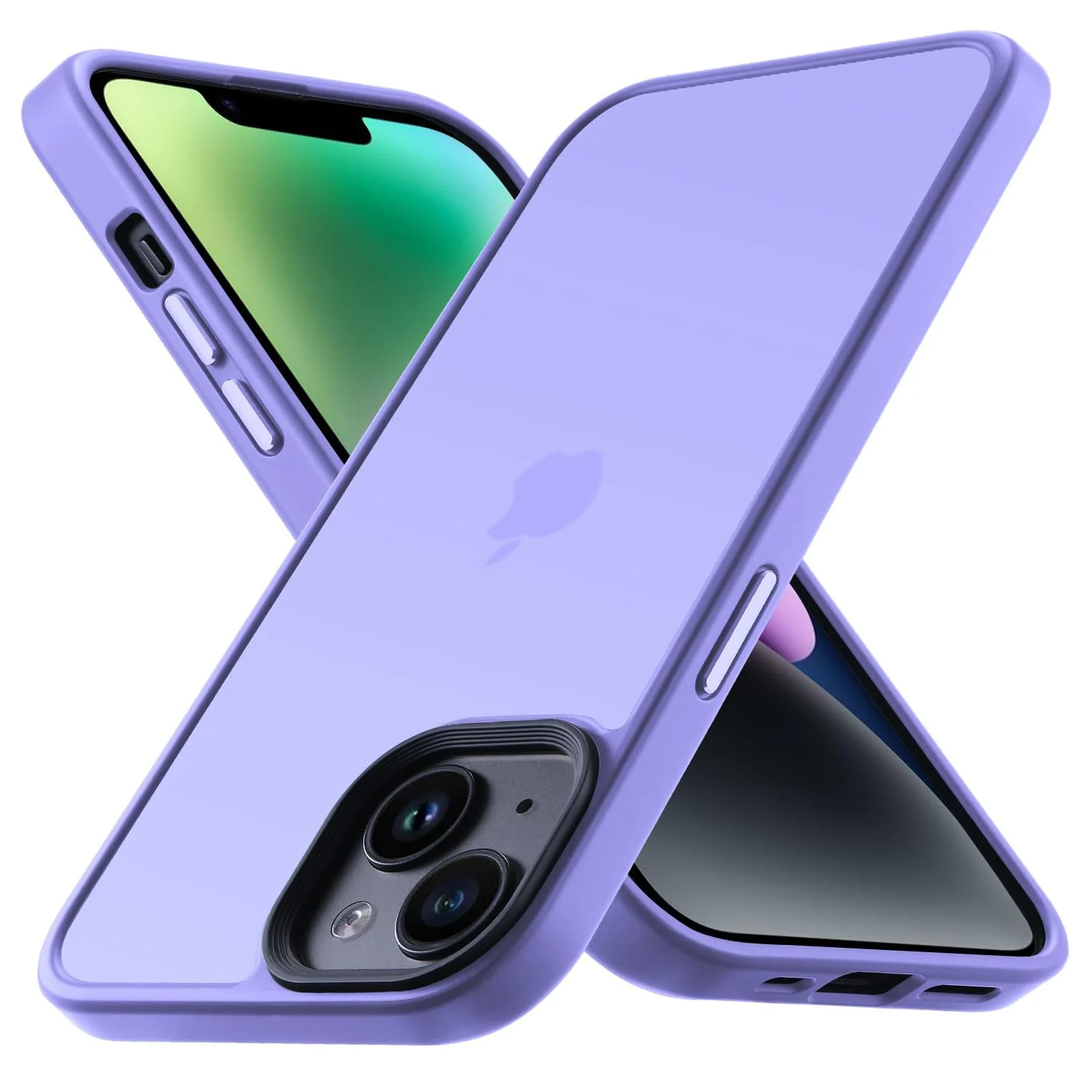 DL3 Mobilak Matte Protective Case for iPhone 13 / iPhone 14 with Camera Protection and Shockproof Design - Light Purple