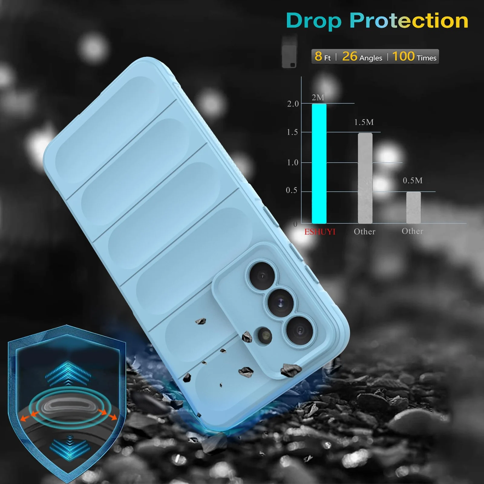 DL3 Mobilak Rugged Protective Case for Samsung Galaxy A56 5G, Camera protection, Shock-absorbing protection, Non-slip grip - Baby Blue