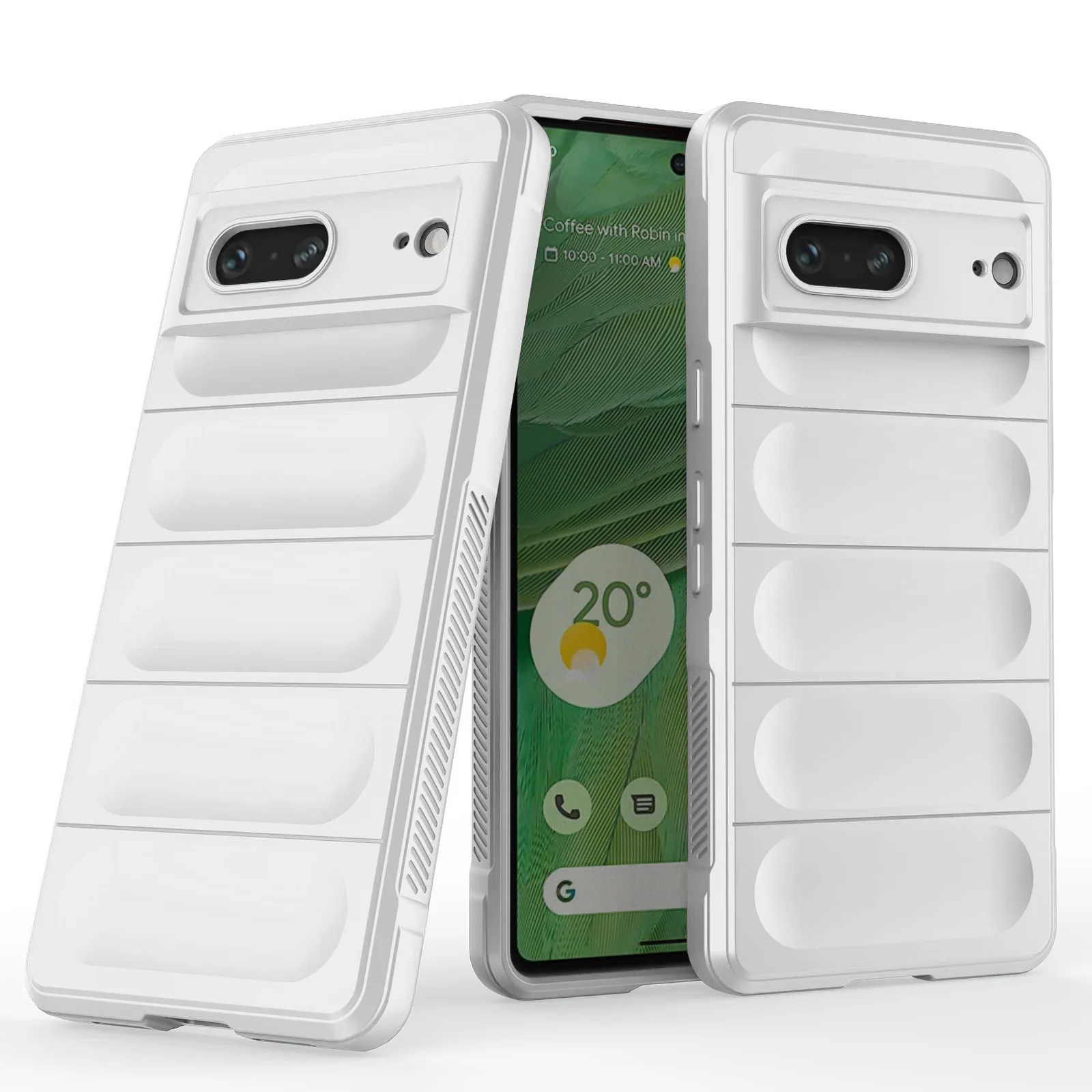 DL3 Mobilak Flexible Silicone and TPU Protective Case with Camera Protection for Google Pixel 7 - White