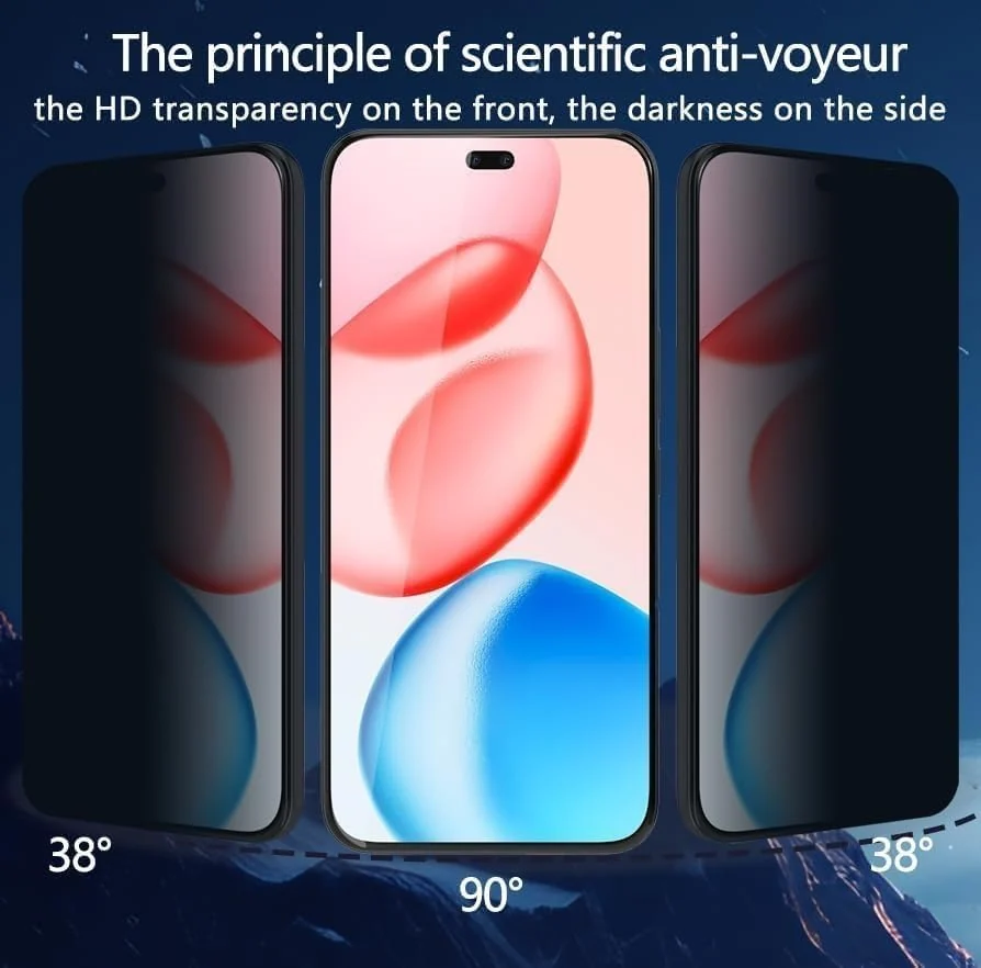 DL3 Mobilak Screen Protector for Honor 400 Pro UV Glass Fingerprint Reader Support 3D Curved Anti-Spy Tempered Glass Screen Protector - Privacy